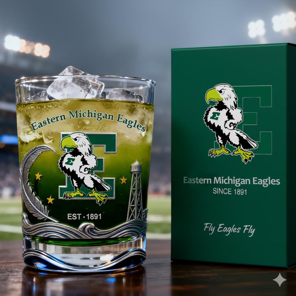 Eastern Michigan Eagles Whiskey Glass