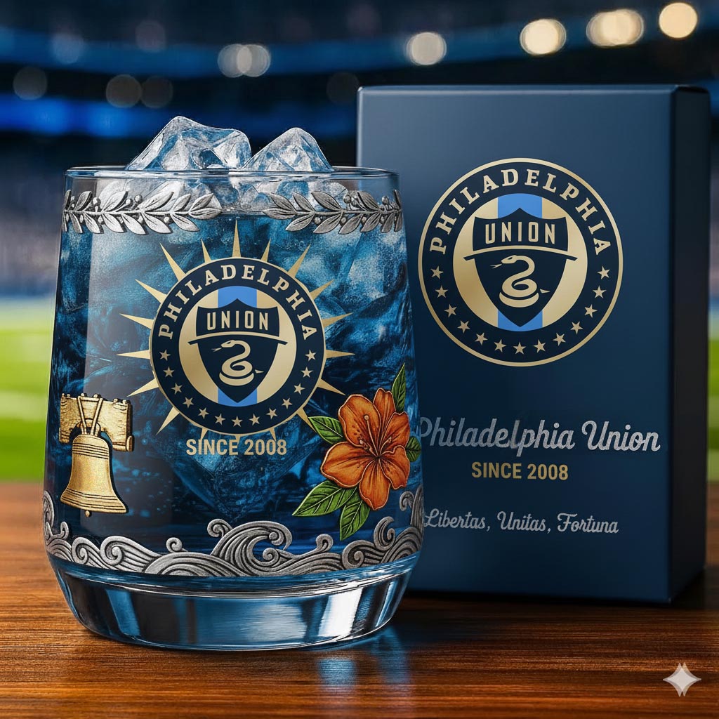 Philadelphia Union Whiskey Glass