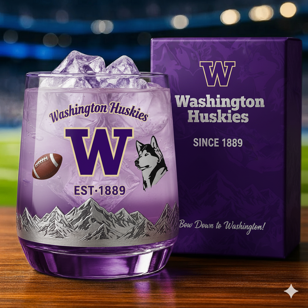 Washington Huskies Whiskey Glass