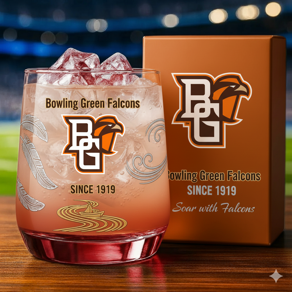 Bowling Green Falcons Whiskey Glass
