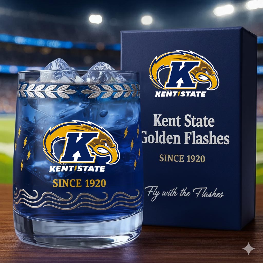 Kent State Golden Flashes Whiskey Glass