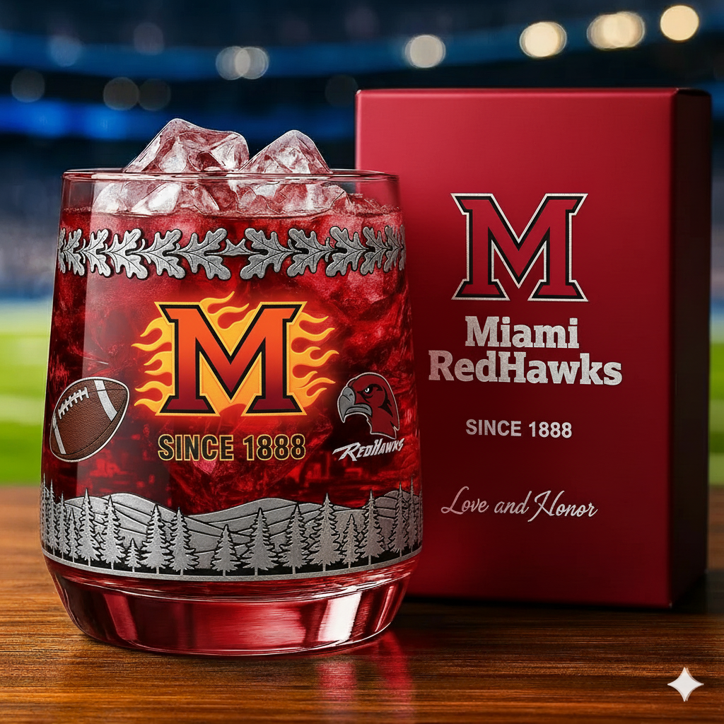 Miami RedHawks Whiskey Glass