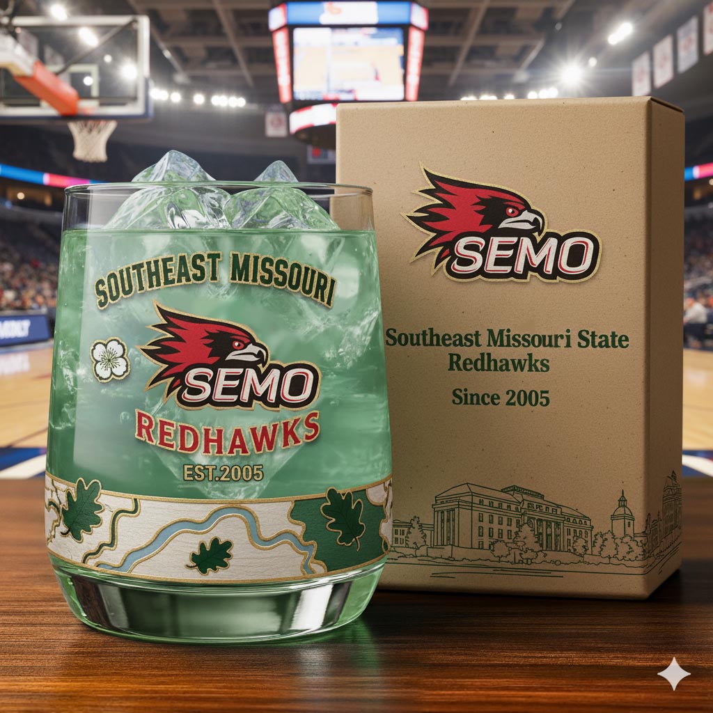 Southeast Missouri State Redhawks Whiskey Glass