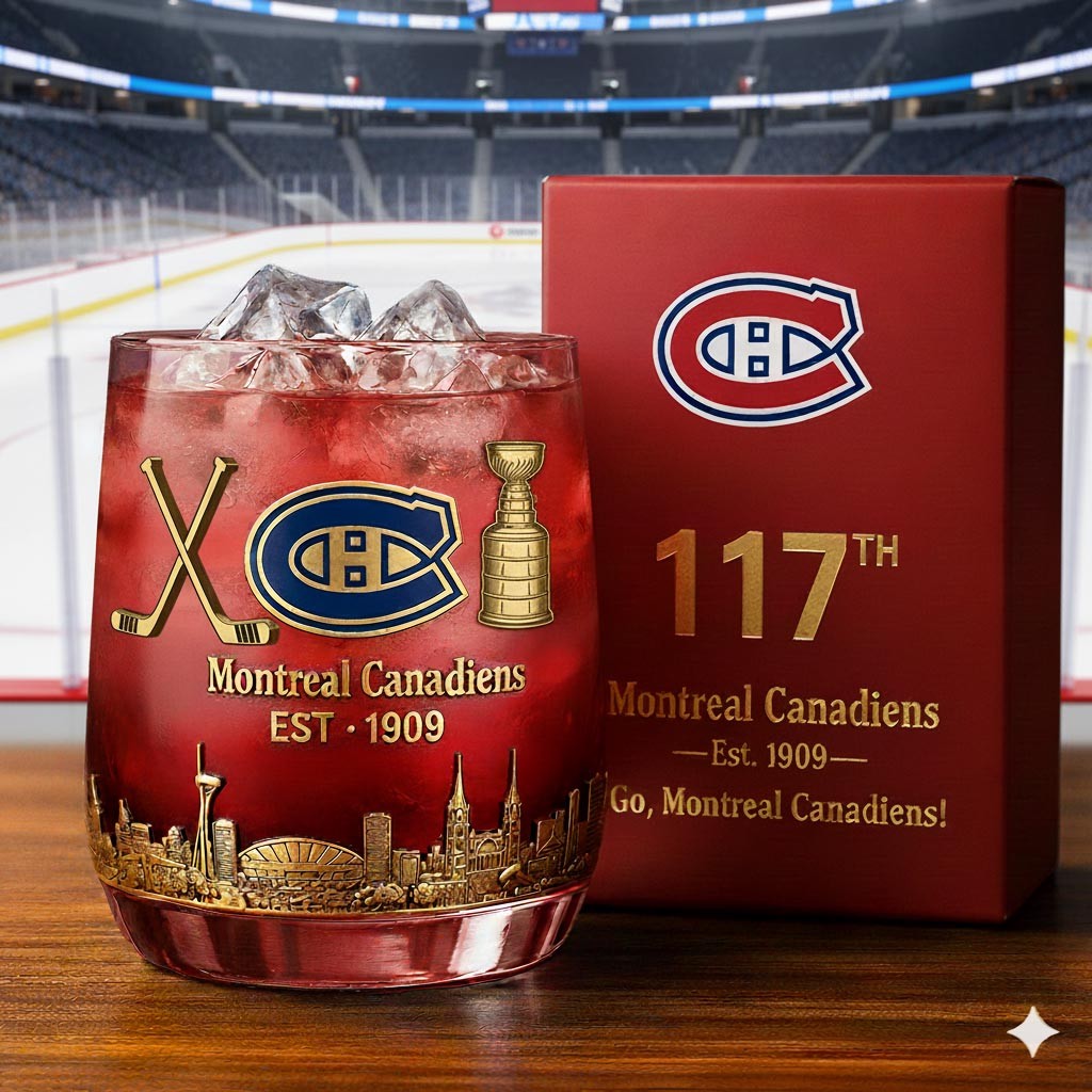 Montreal Canadiens 117th Anniversary Whiskey Glass