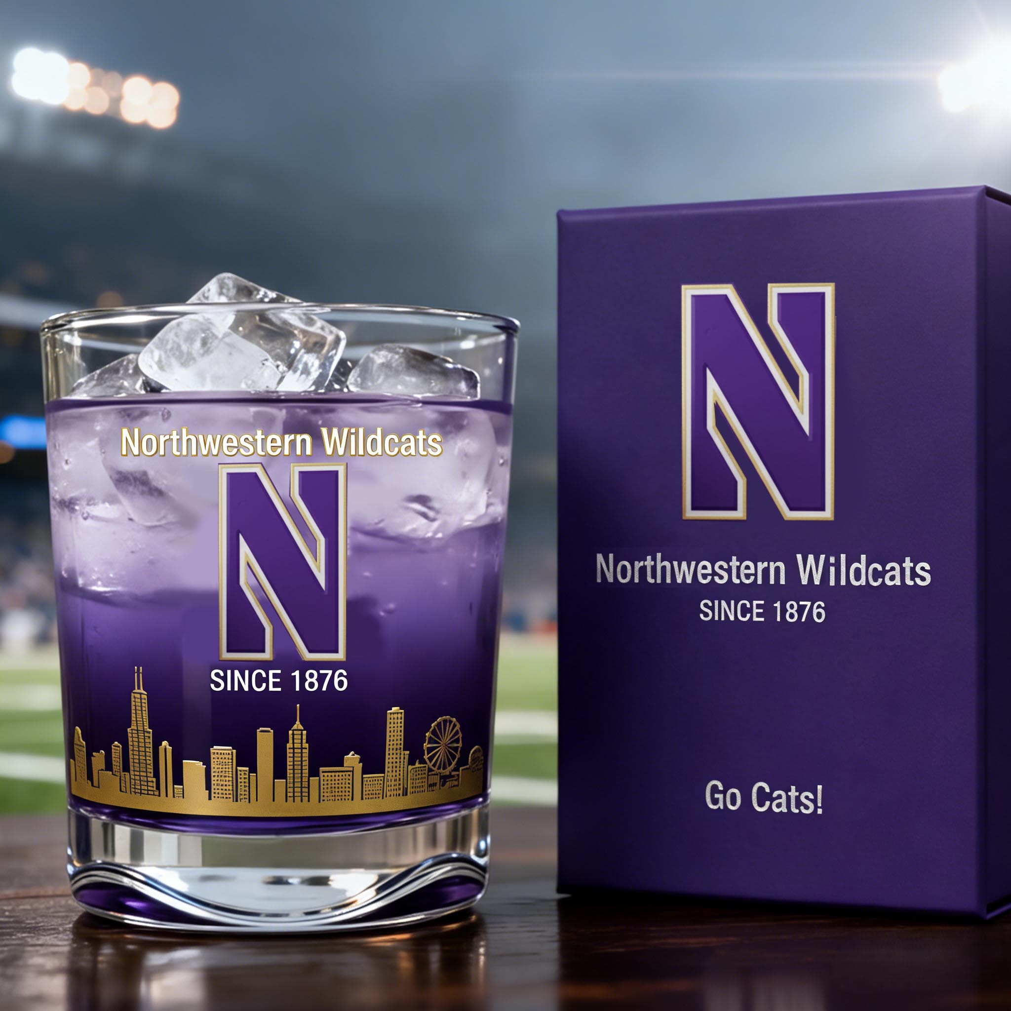 Northwestern Wildcats football Whiskey Glass
