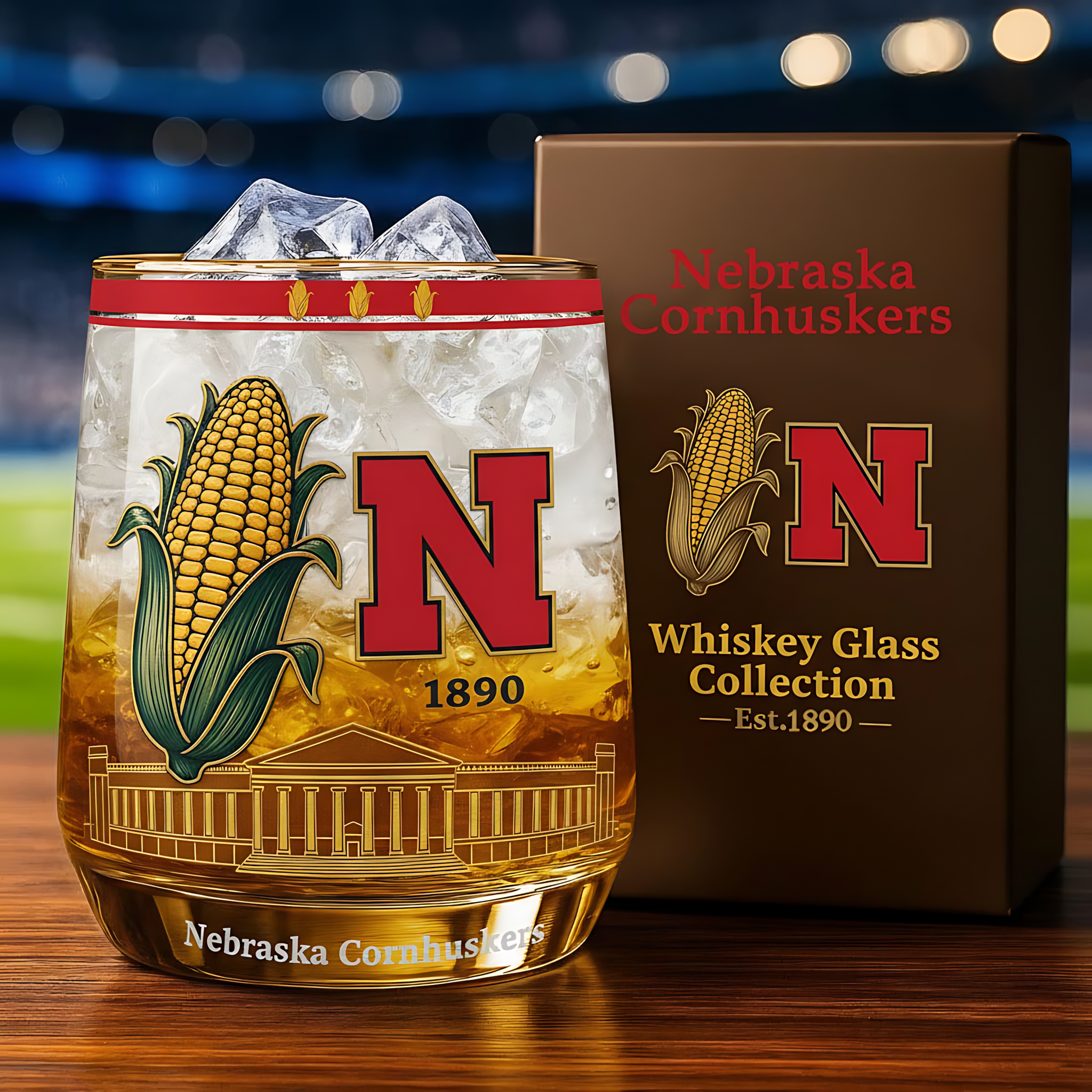 Nebraska Cornhuskers Whiskey Glass