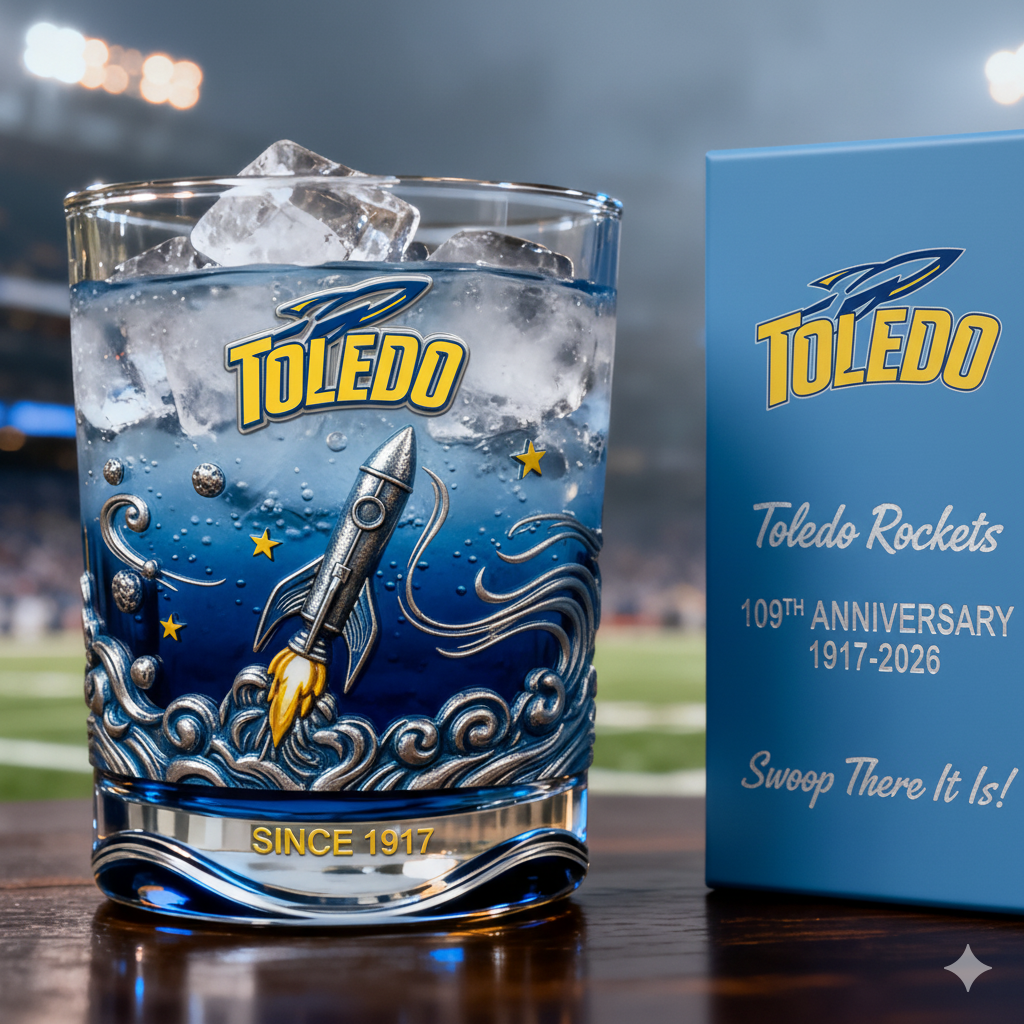 Toledo Rockets football 109th Anniversary Whiskey Glass