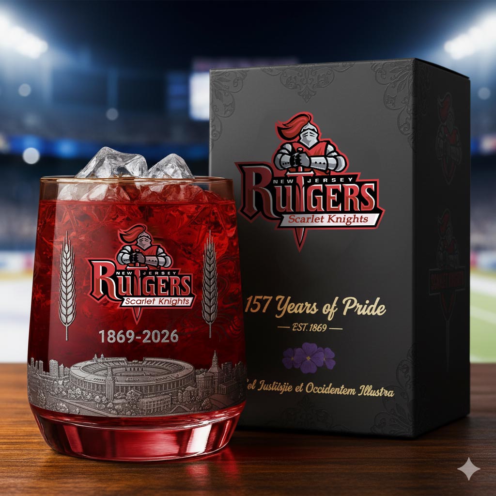 Rutgers Scarlet Knights 157th Anniversary Whiskey Glass