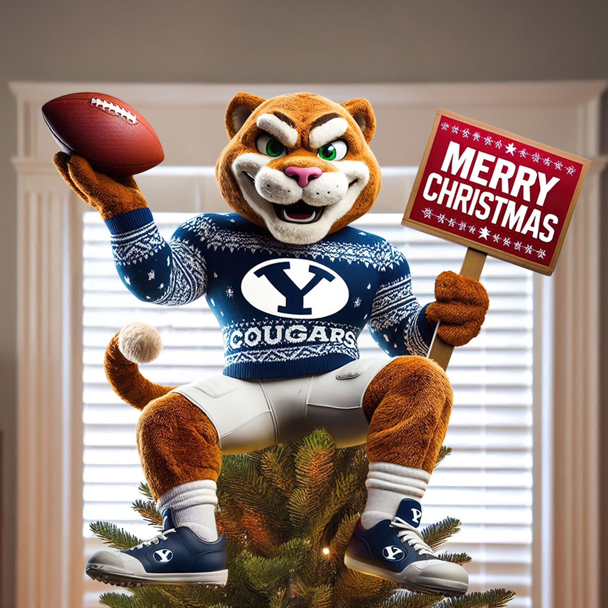 BYU 2025 Acrylic Christmas Tree Topper & Ornament Bundle - Exclusive Festive Fan Collectible Gift Set