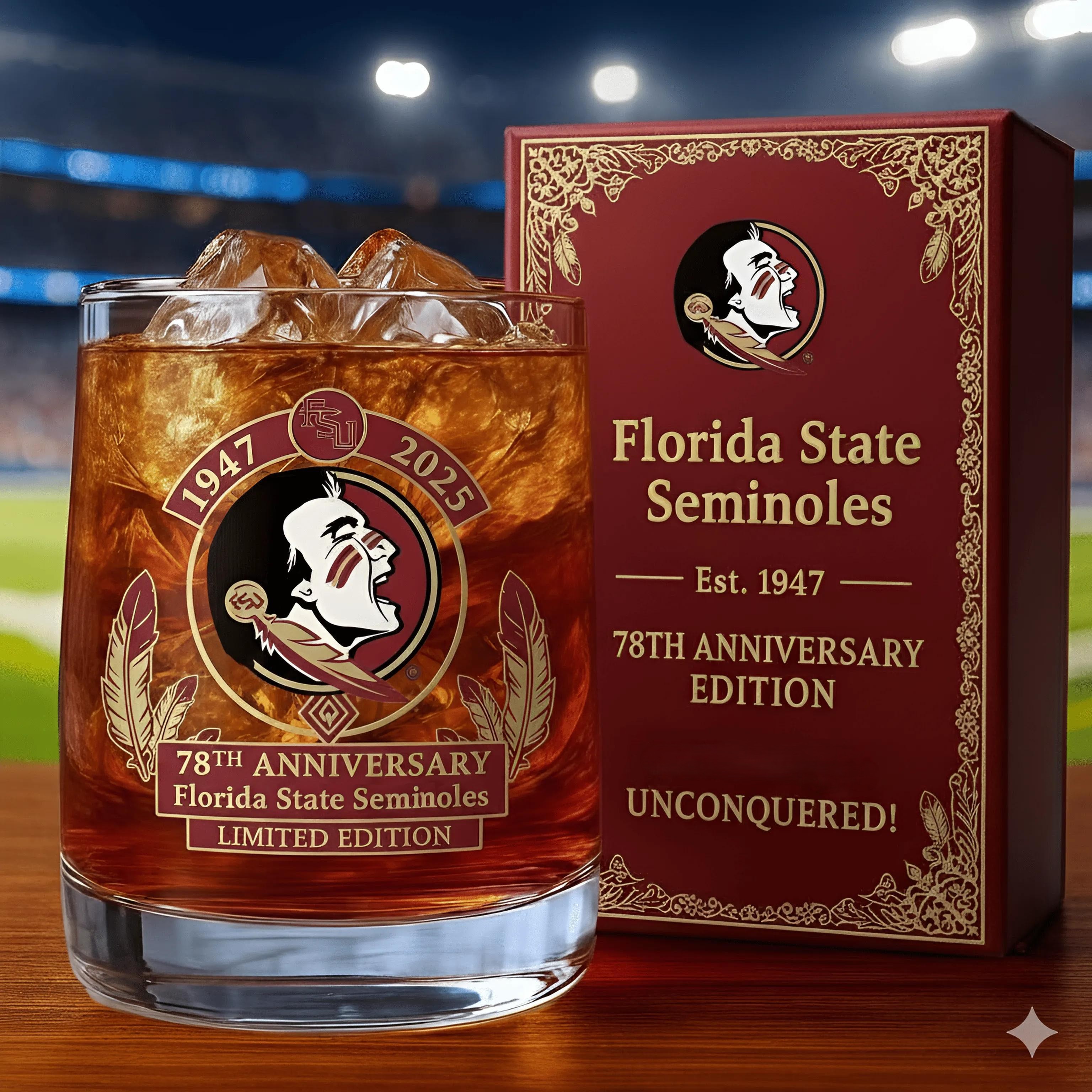 Florida State University Seminoles 78th Anniversary Whiskey Glass