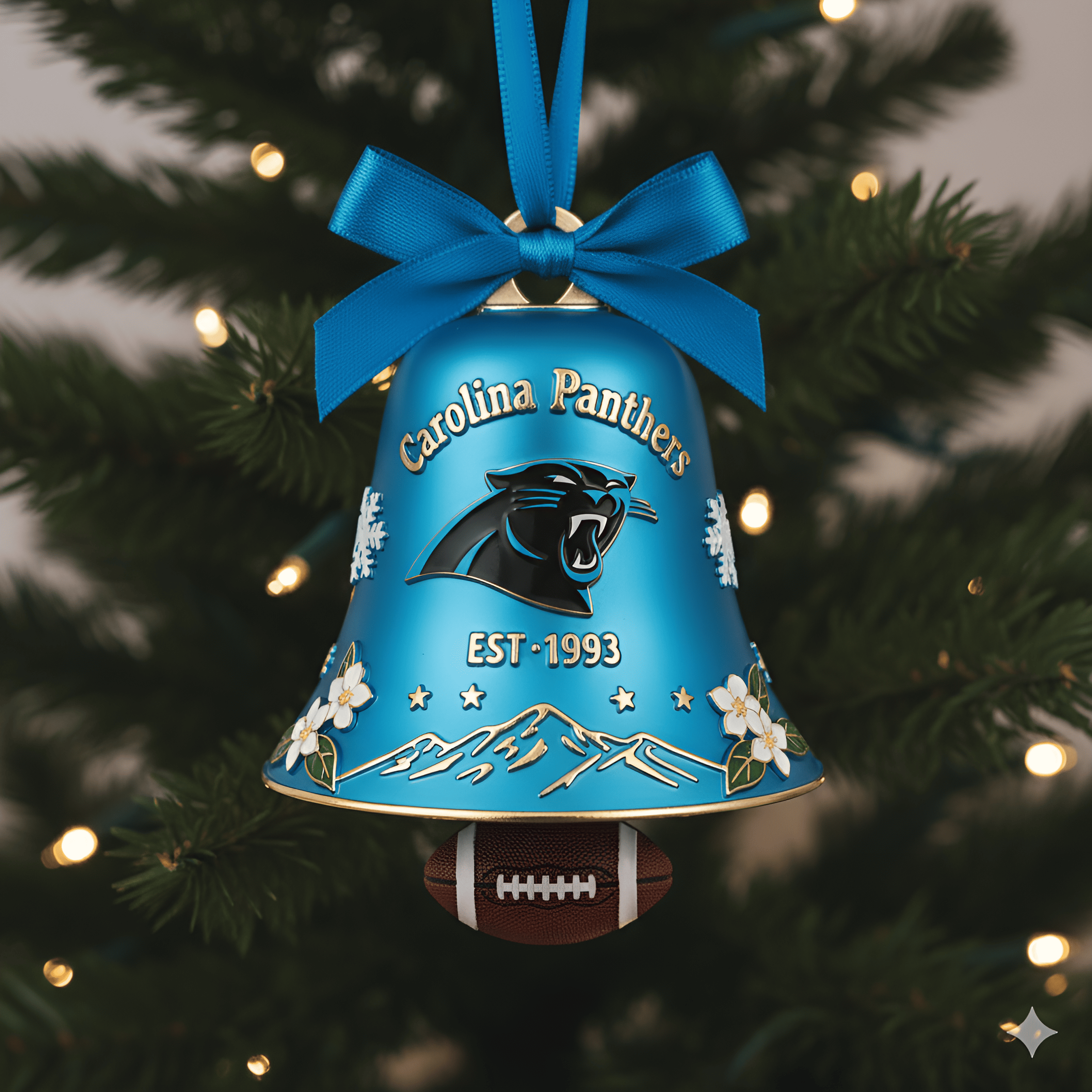 Carolina Panthers Christmas Bell Ornament
