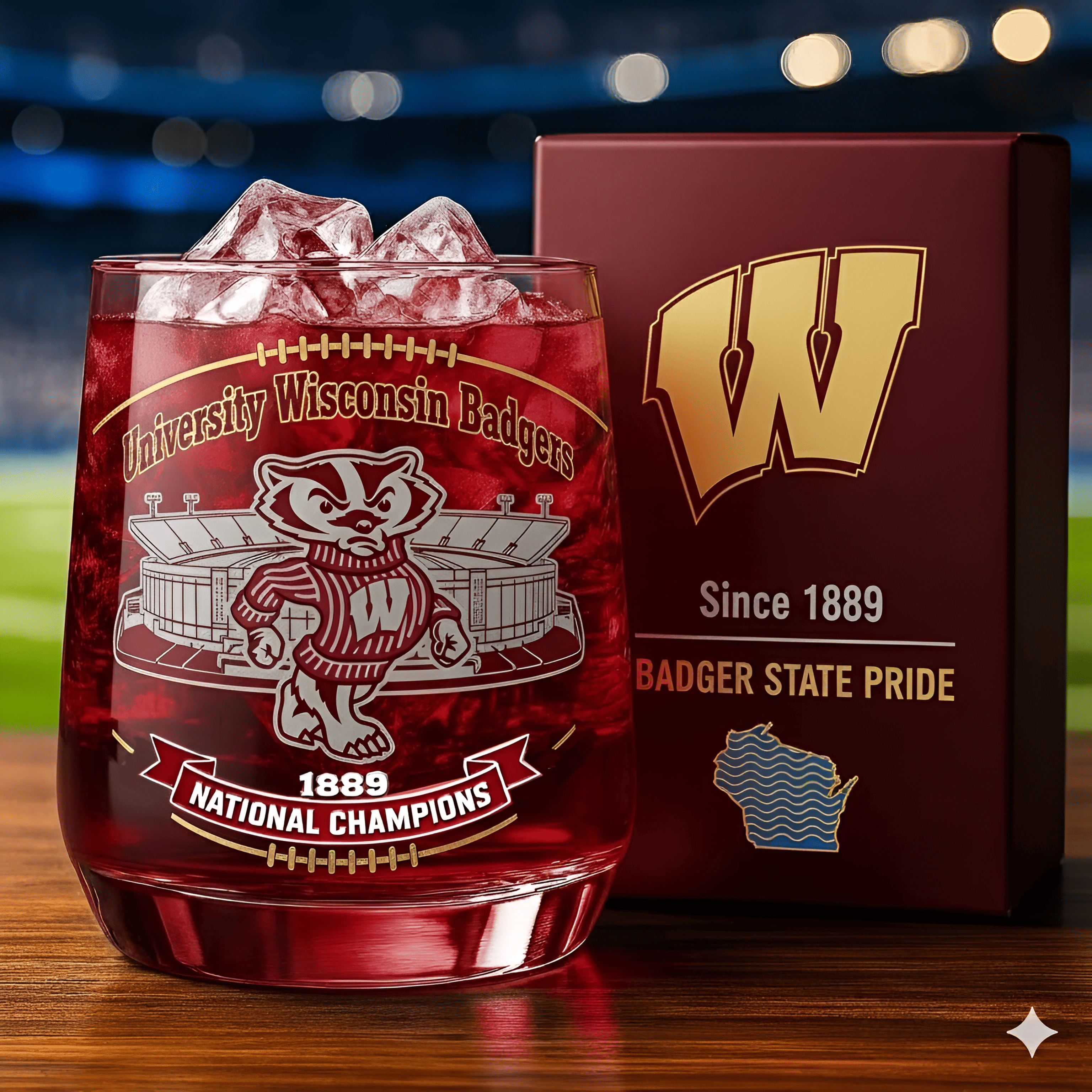 University of Wisconsin Badgers Whiskey Glass