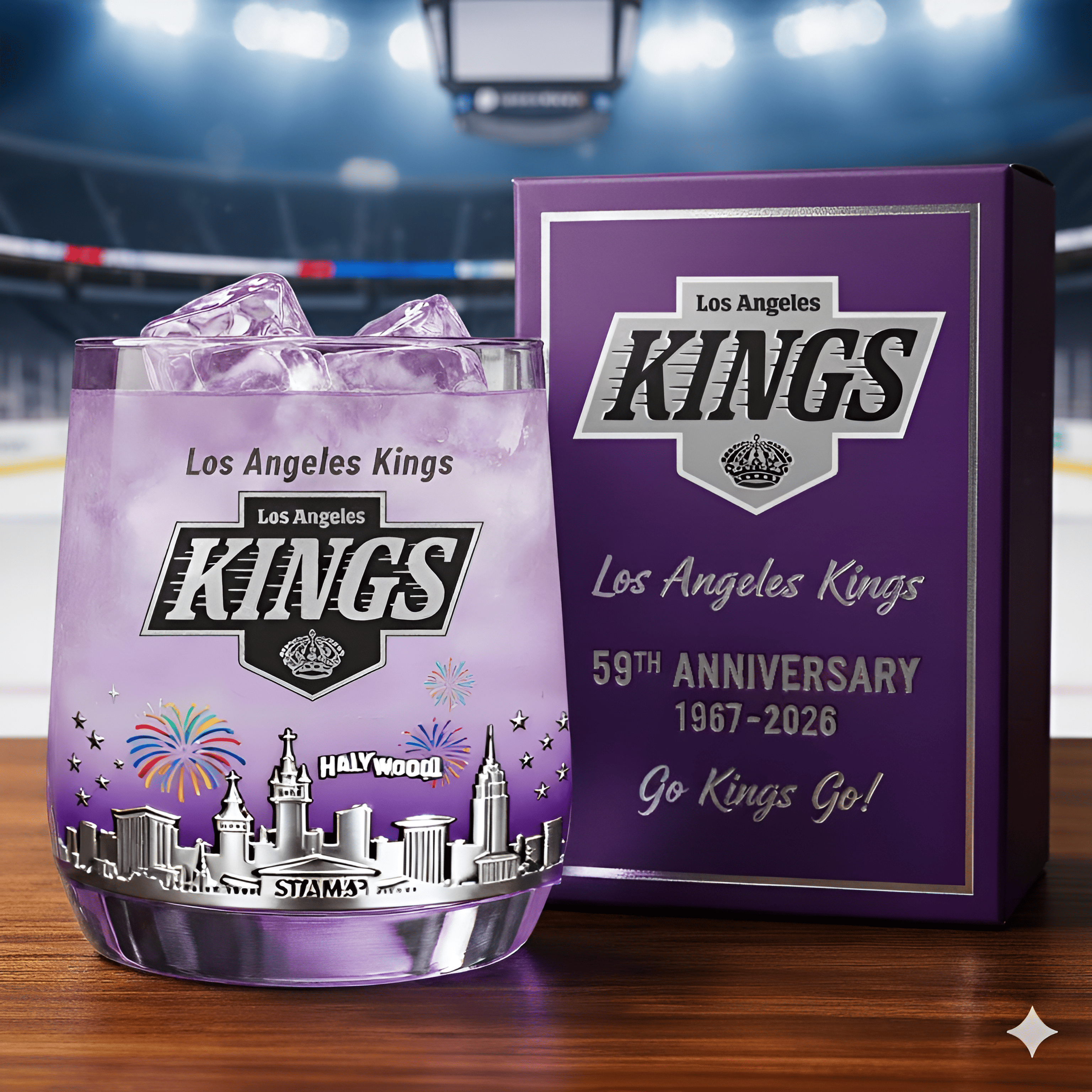 Los Angeles Kings 59th Anniversary Whiskey Glass