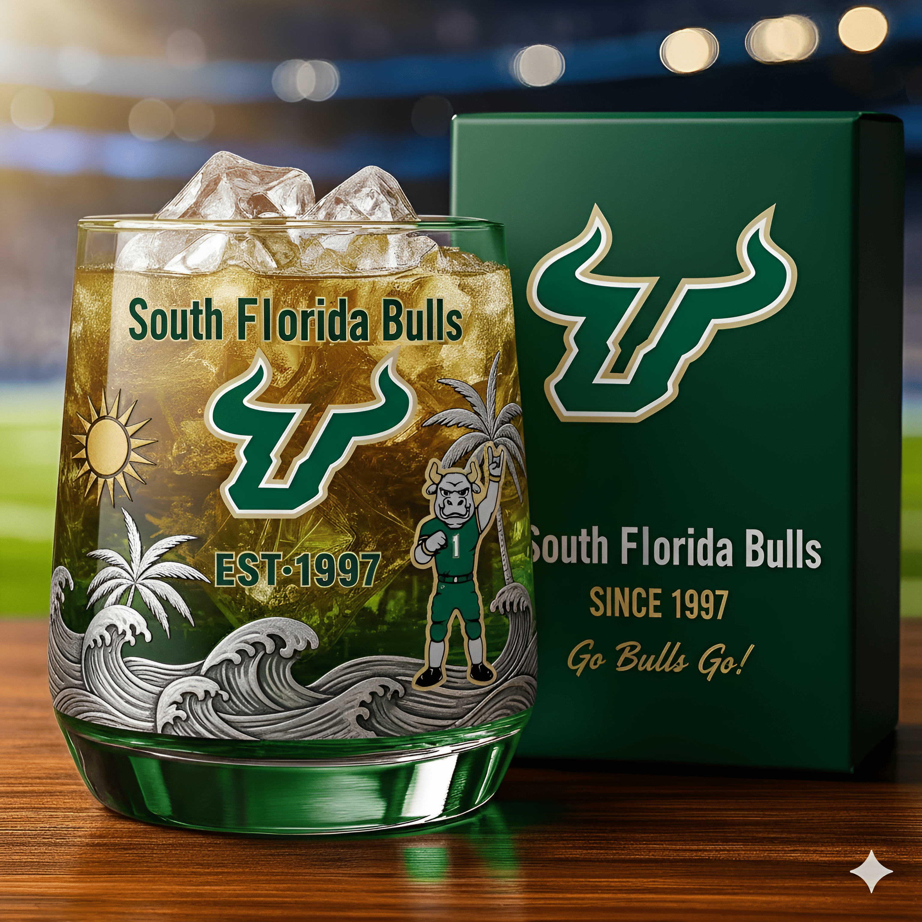 South Florida Bulls Whiskey Glass
