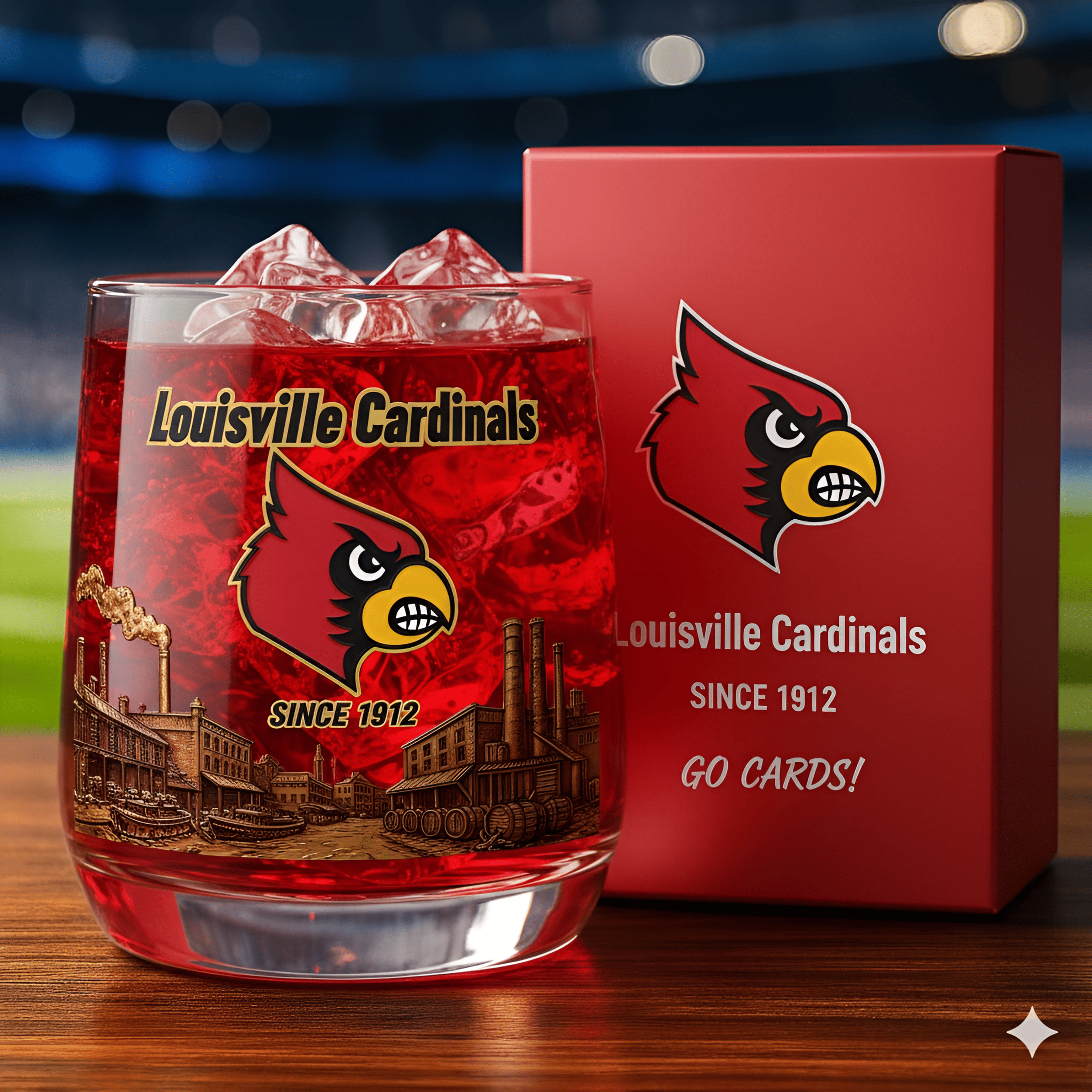 Louisville Cardinals Whiskey Glass
