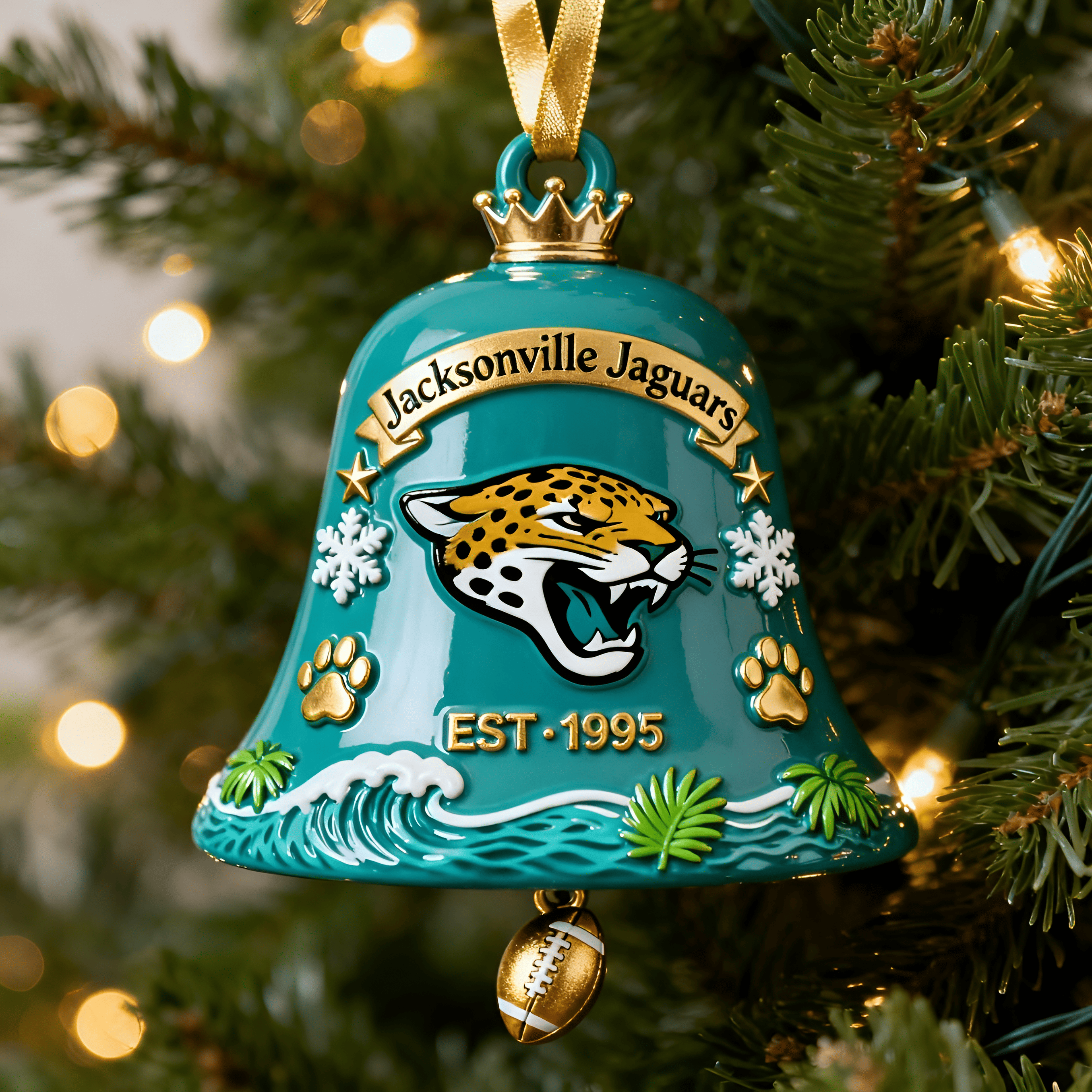 Jacksonville Jaguars Christmas Bell Ornament
