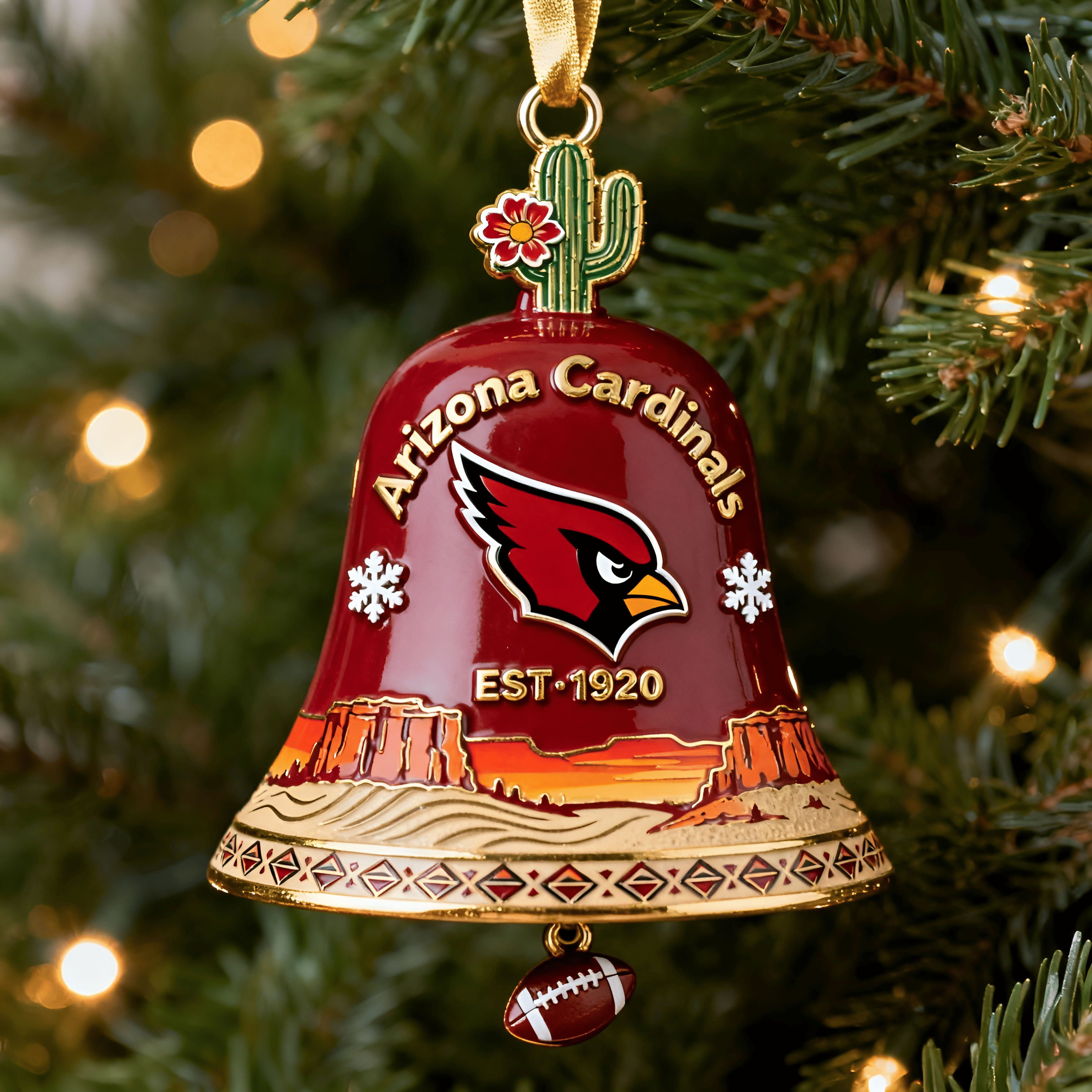 Arizona Cardinals Christmas Bell Ornament