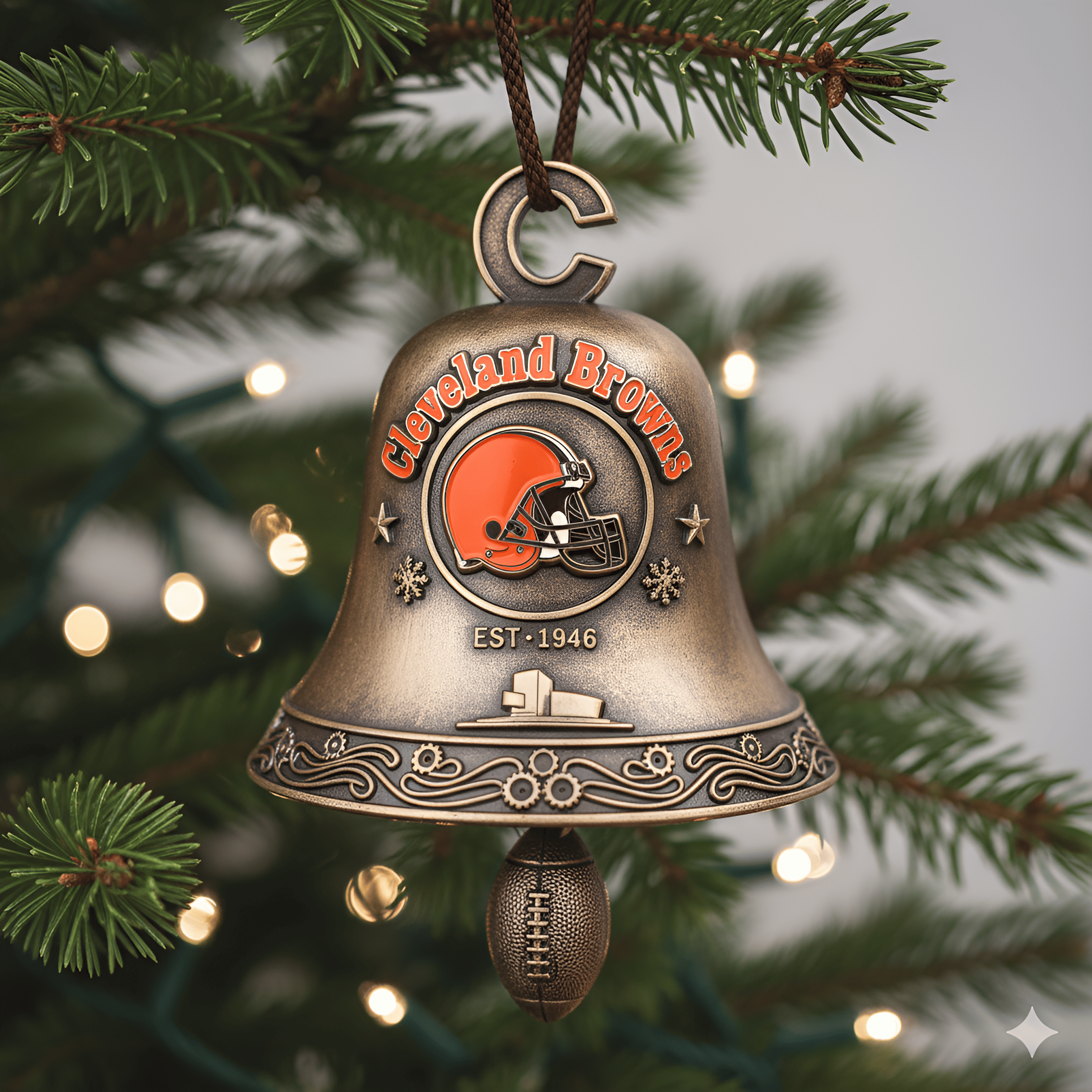 Cleveland Browns Christmas Bell Ornament