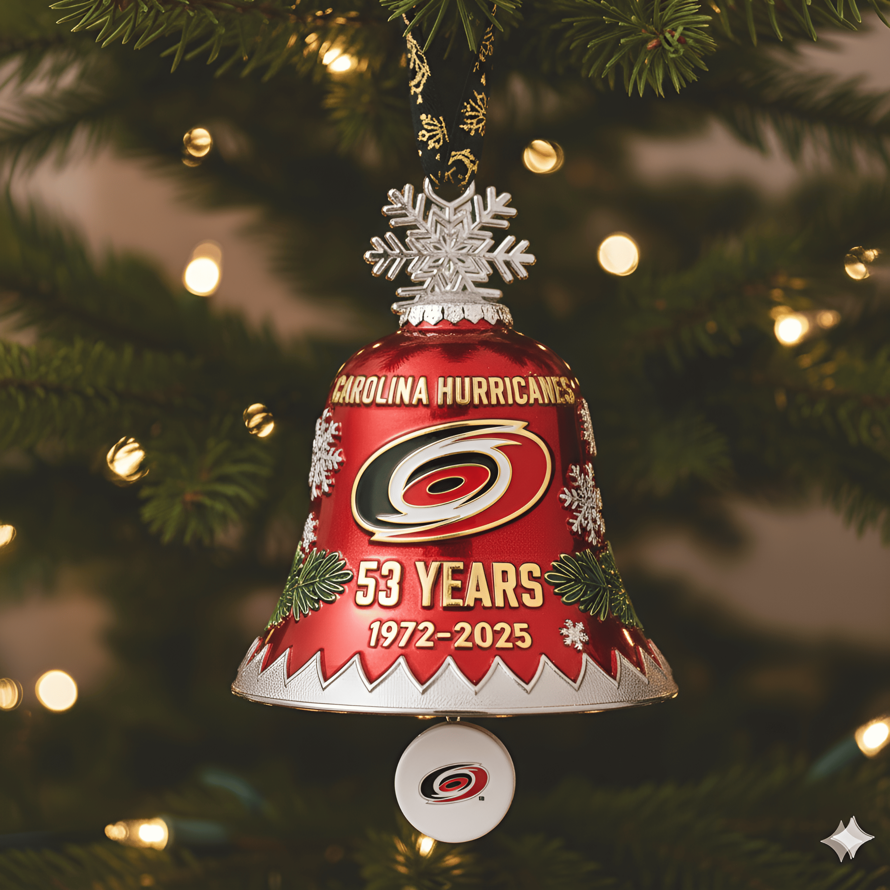🏒Carolina Hurricanes 53rd Anniversary Christmas Bell Ornament