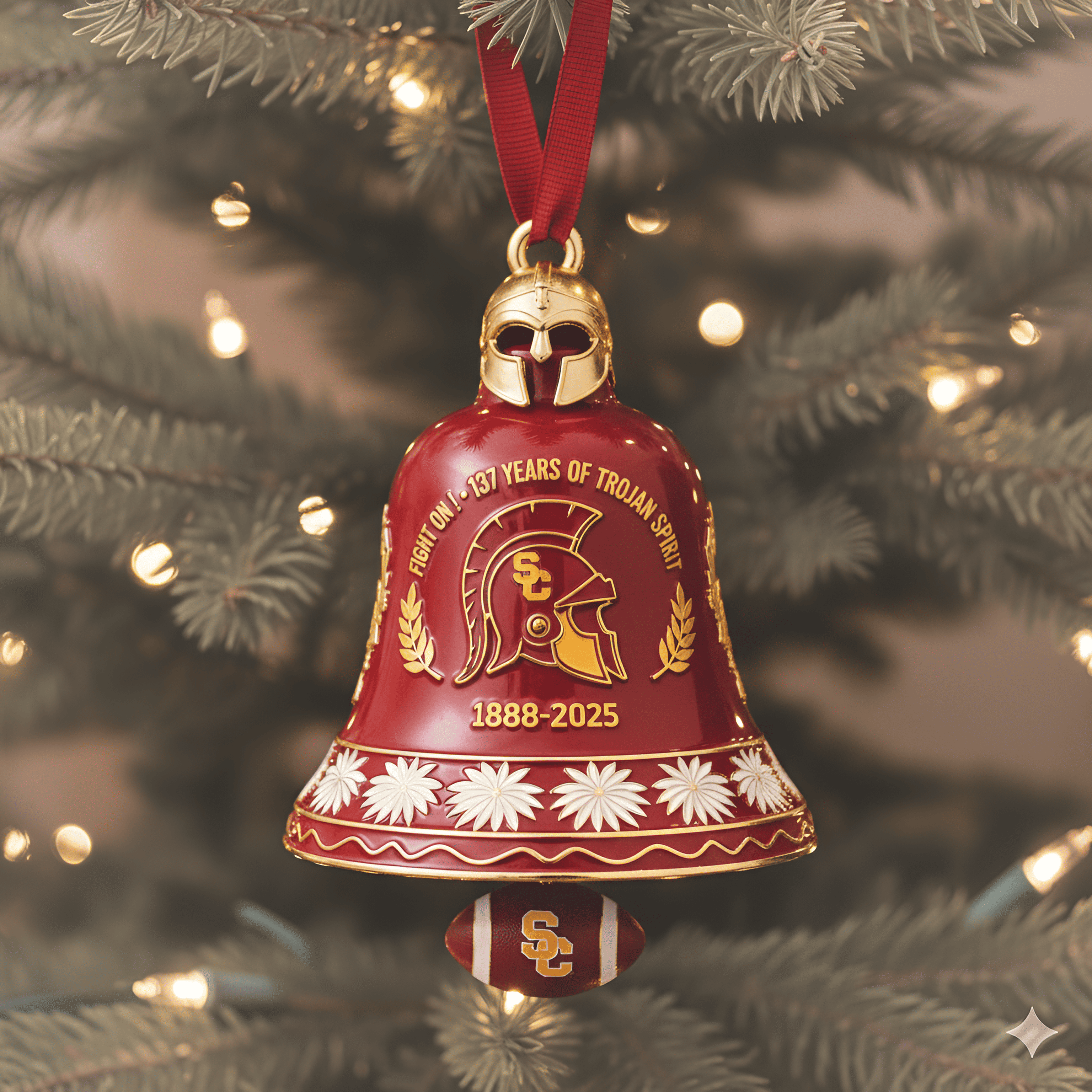 🏈USC Trojans 137th Anniversary Christmas Bell Ornament
