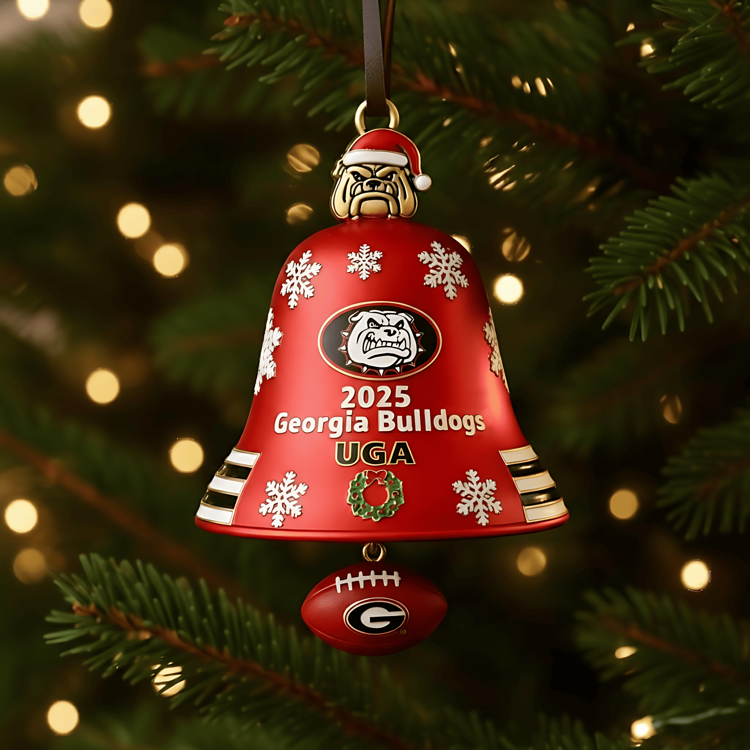 🏈Georgia Bulldogs Christmas Bell Ornament