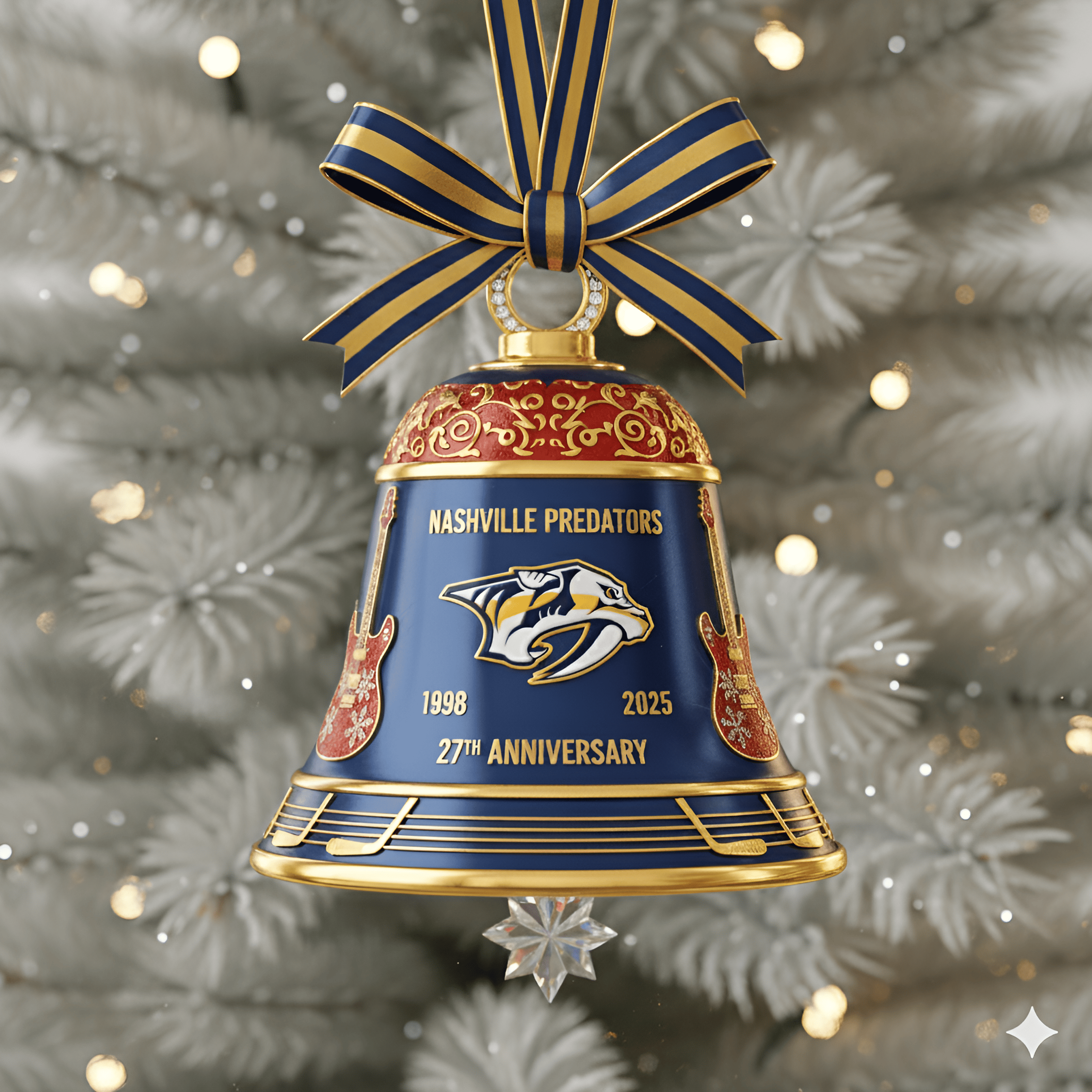 🏒Nashville Predators 27th Anniversary Christmas Bell Ornament