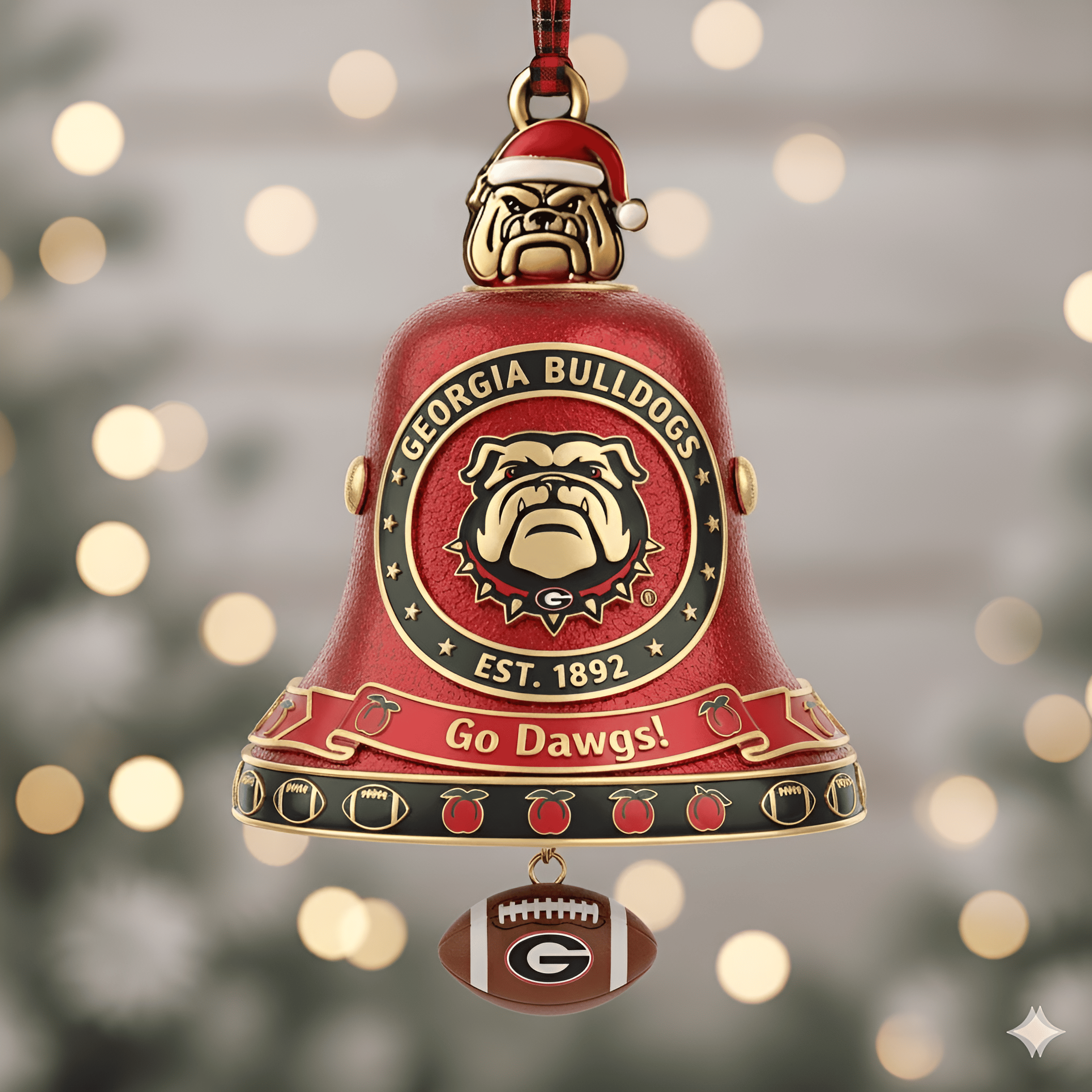 🏈Georgia Bulldogs Christmas Bell Ornament