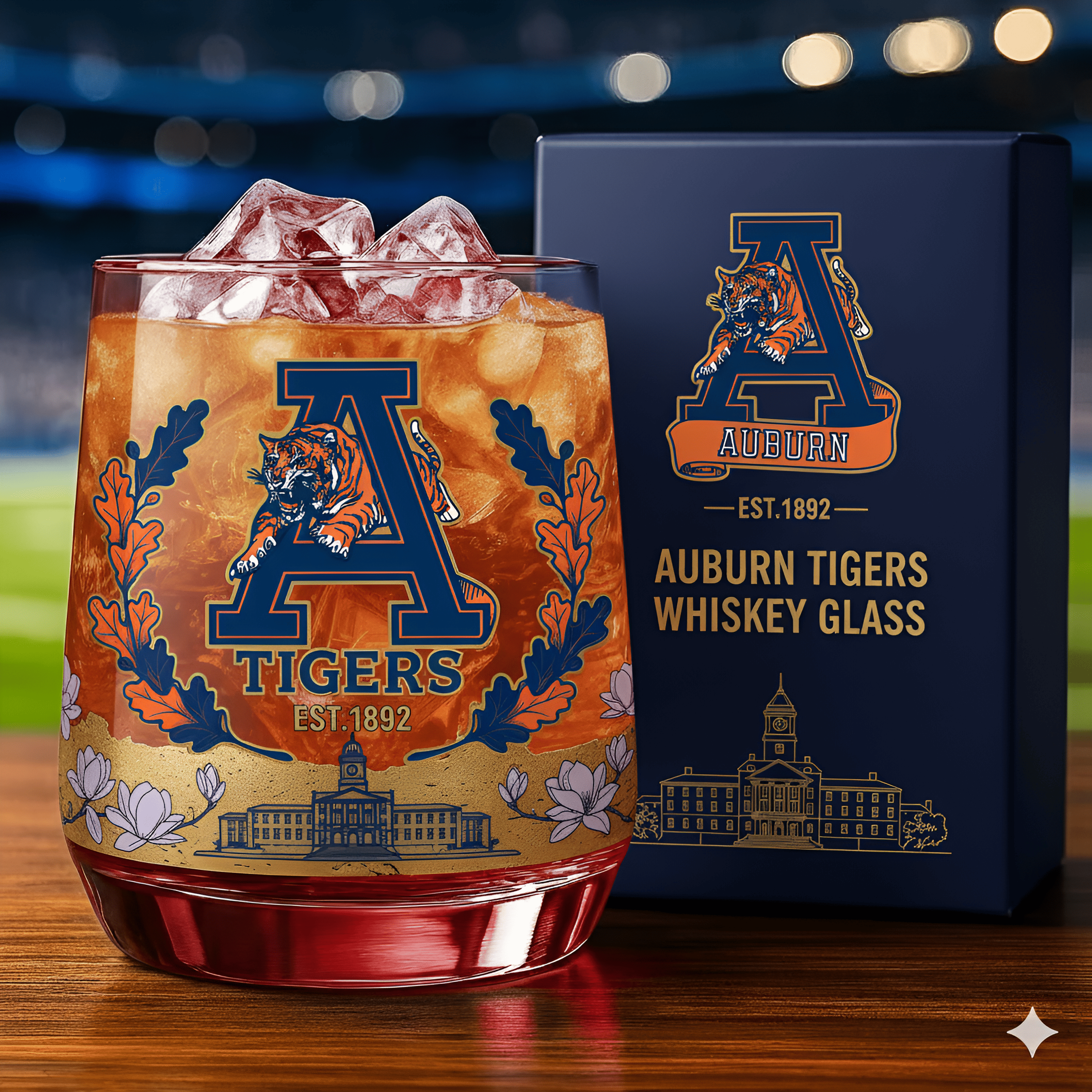 Auburn Tigers Whiskey Glass