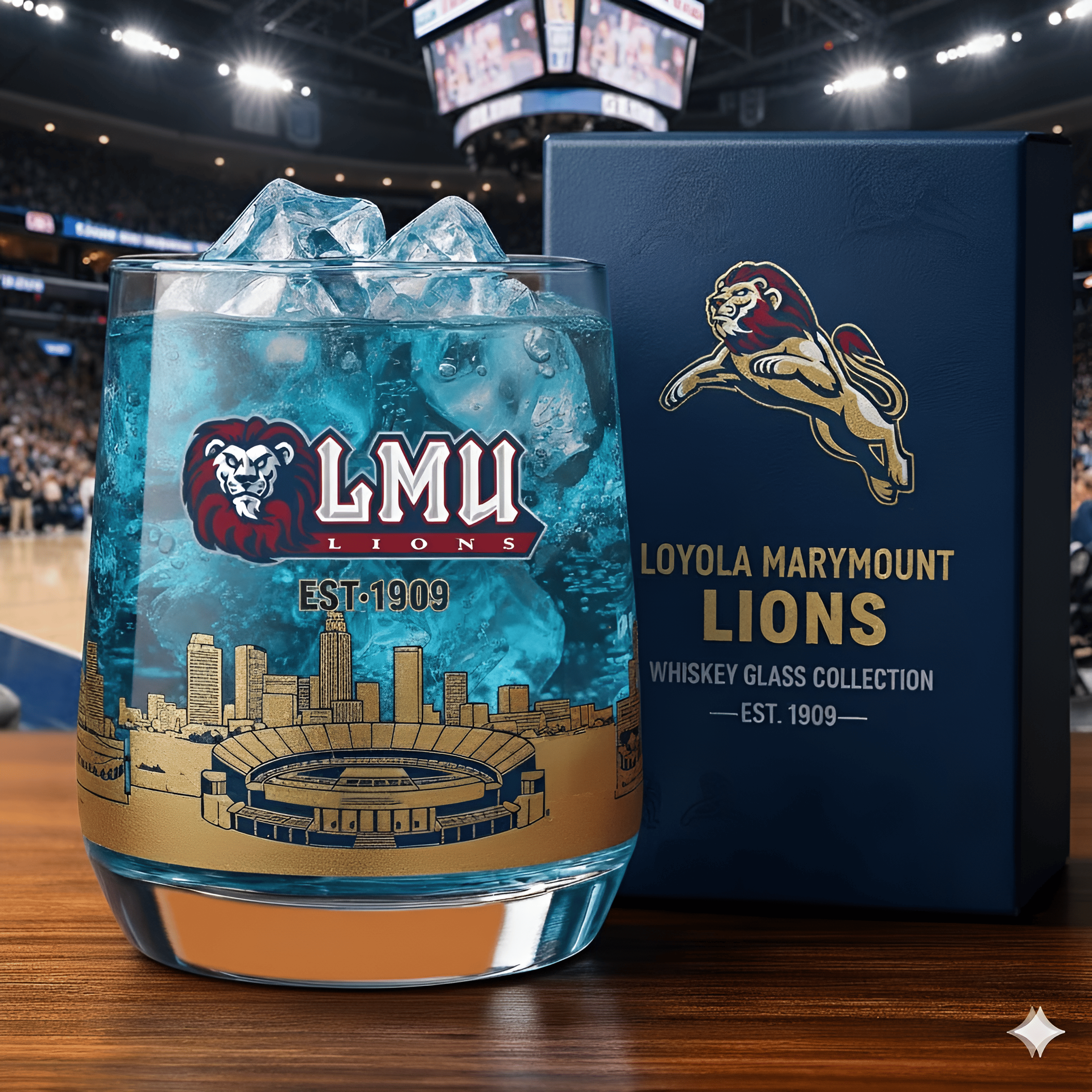 Loyola Marymount Lions Whiskey Glass