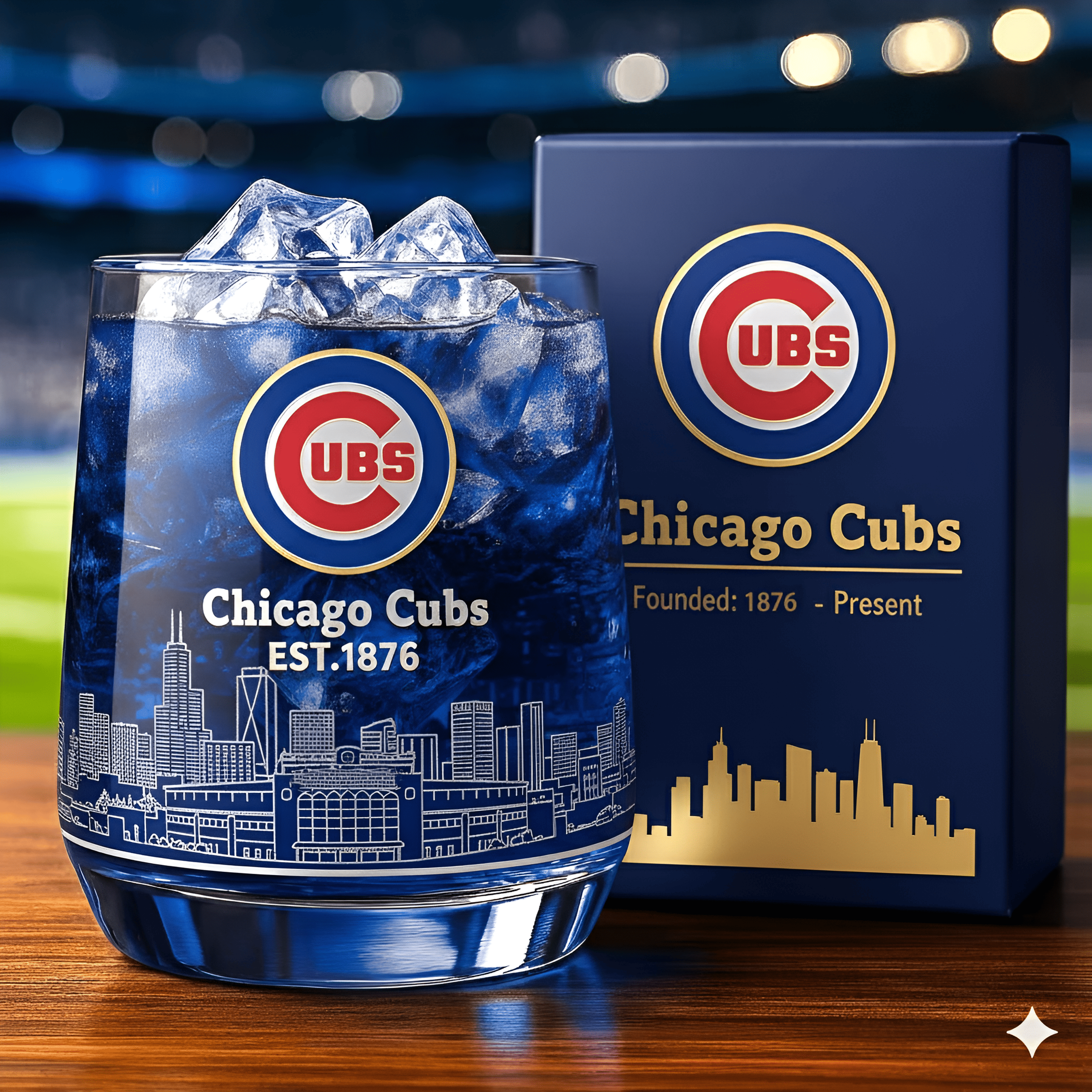 Chicago Cubs Whiskey Glass