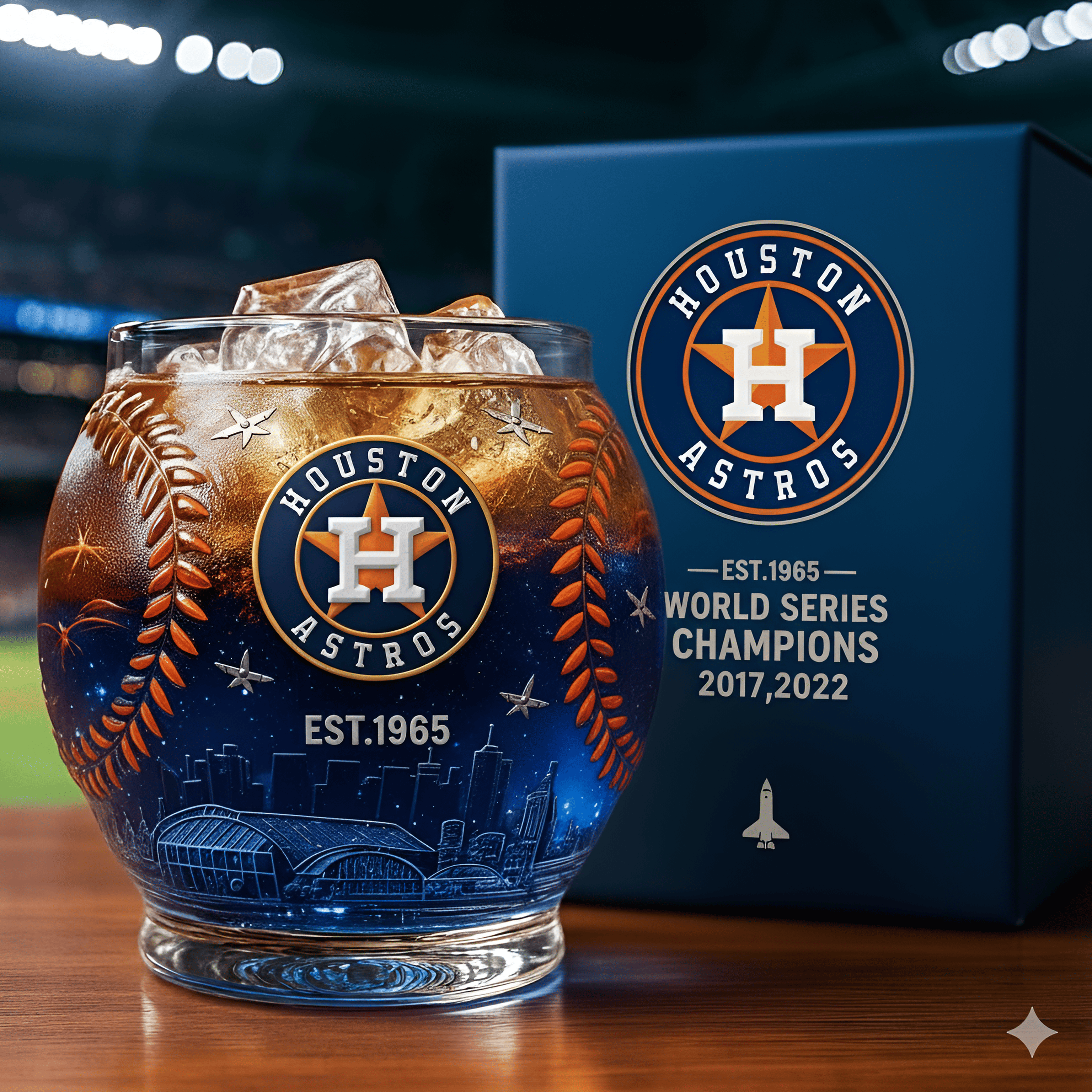 Houston Astros Whiskey Glass