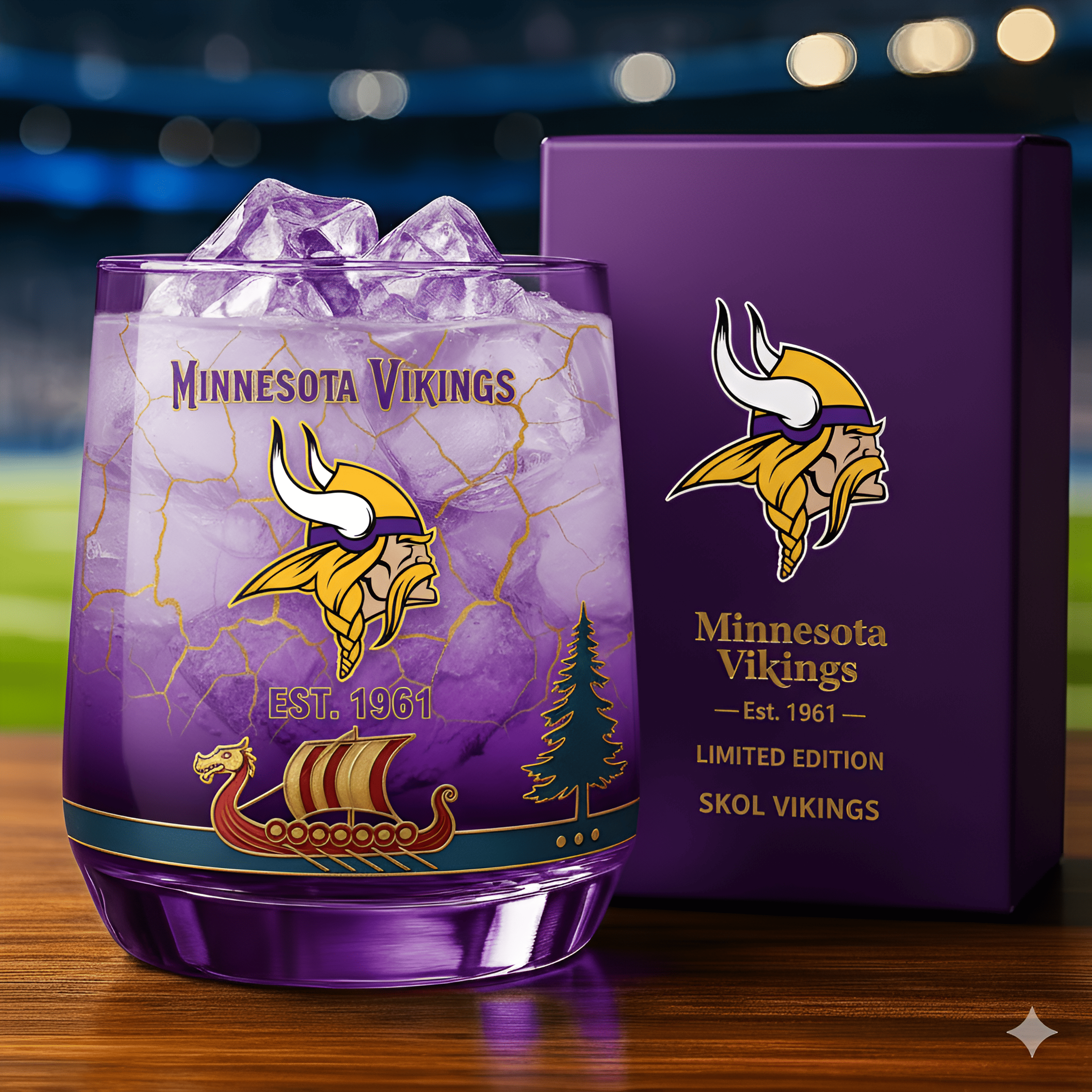 Minnesota Vikings Whiskey Glass