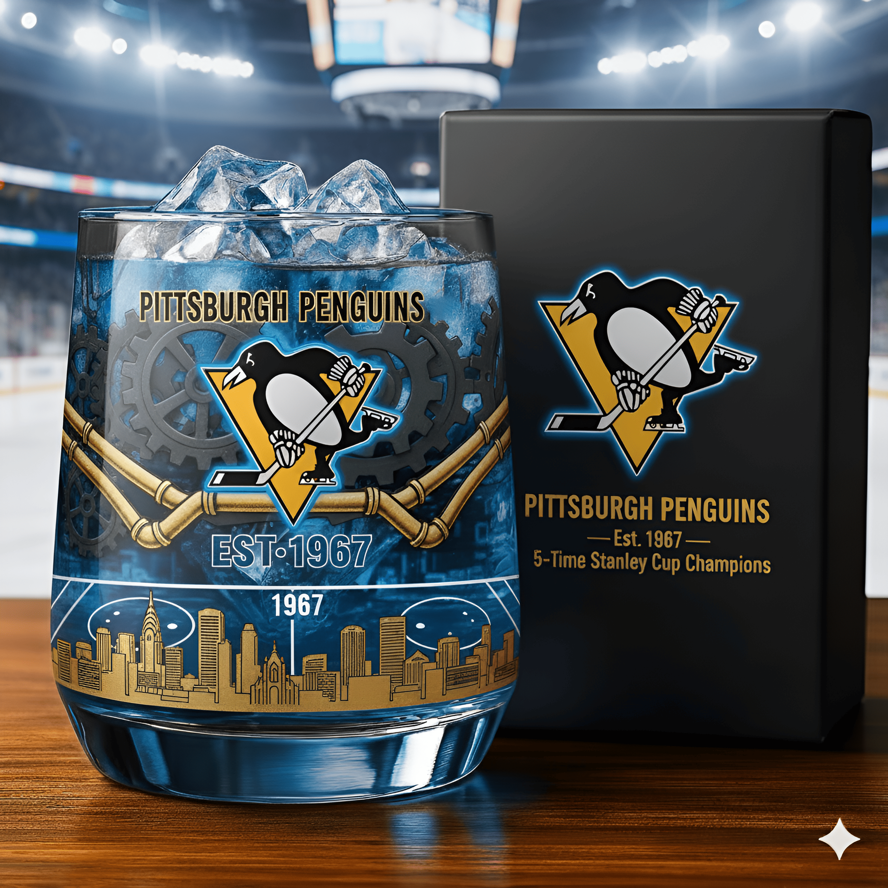 Pittsburgh Penguins Whiskey Glass