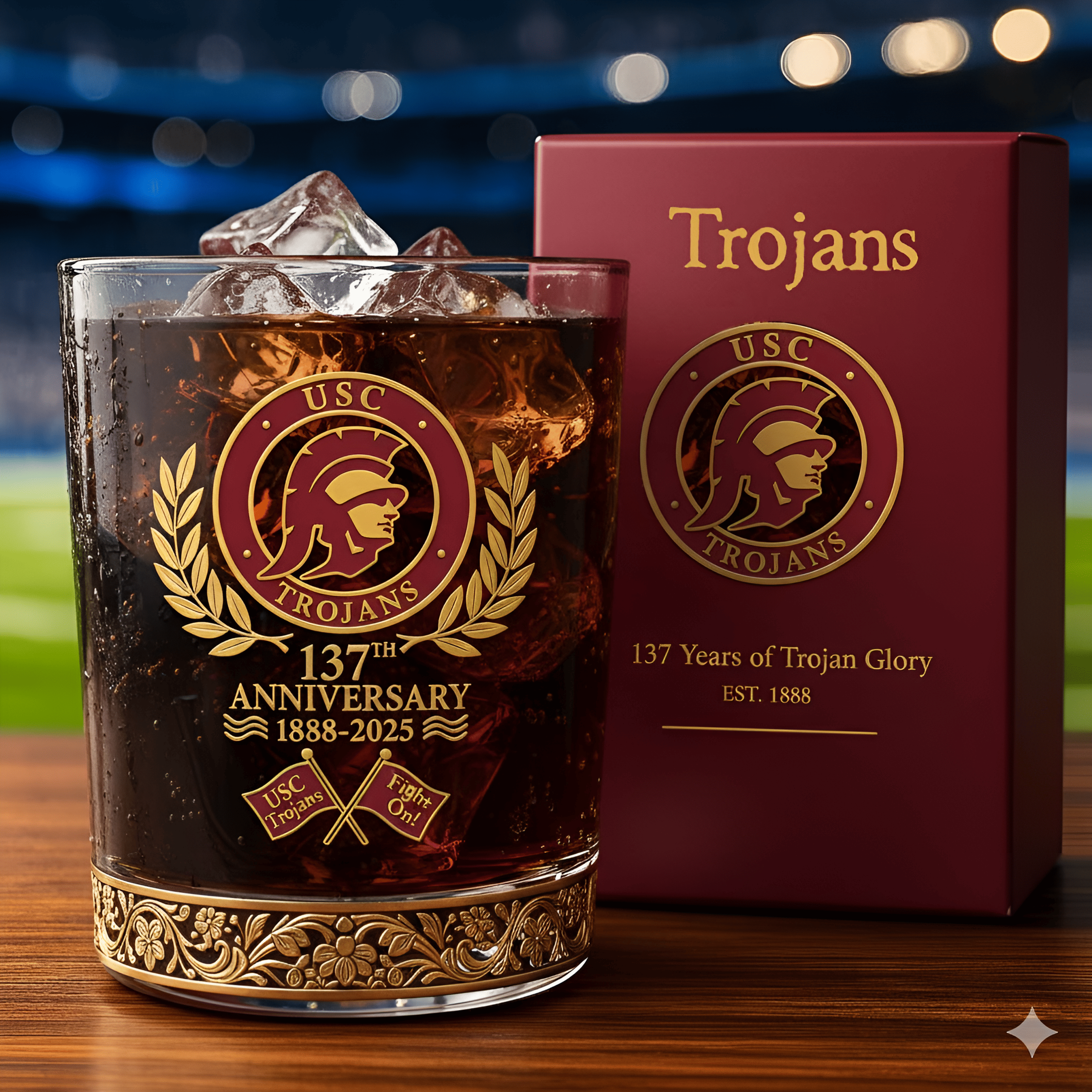 USC Trojans 137th Anniversary Whiskey Glass