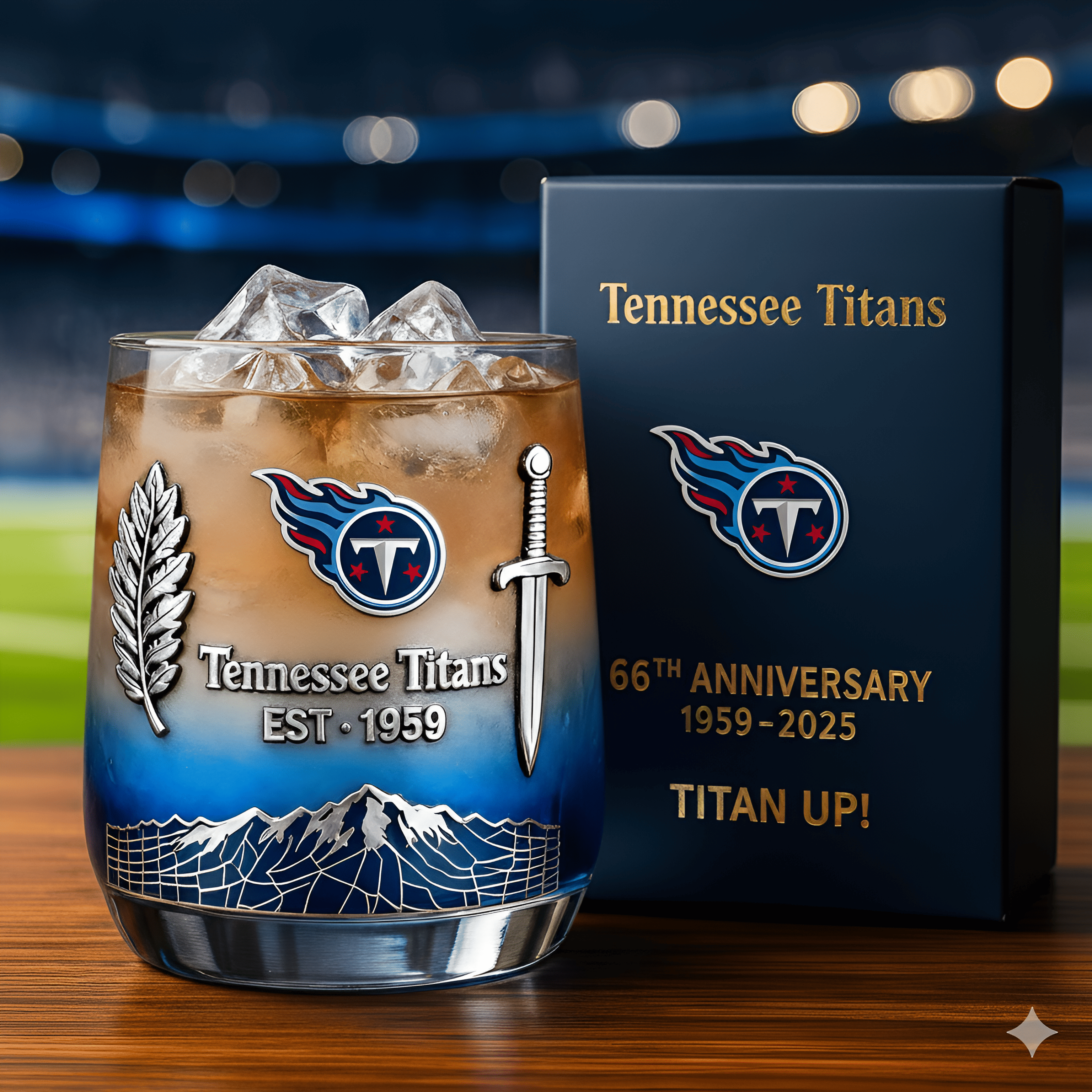 Tennessee Titans 66th Anniversary Whiskey Glass