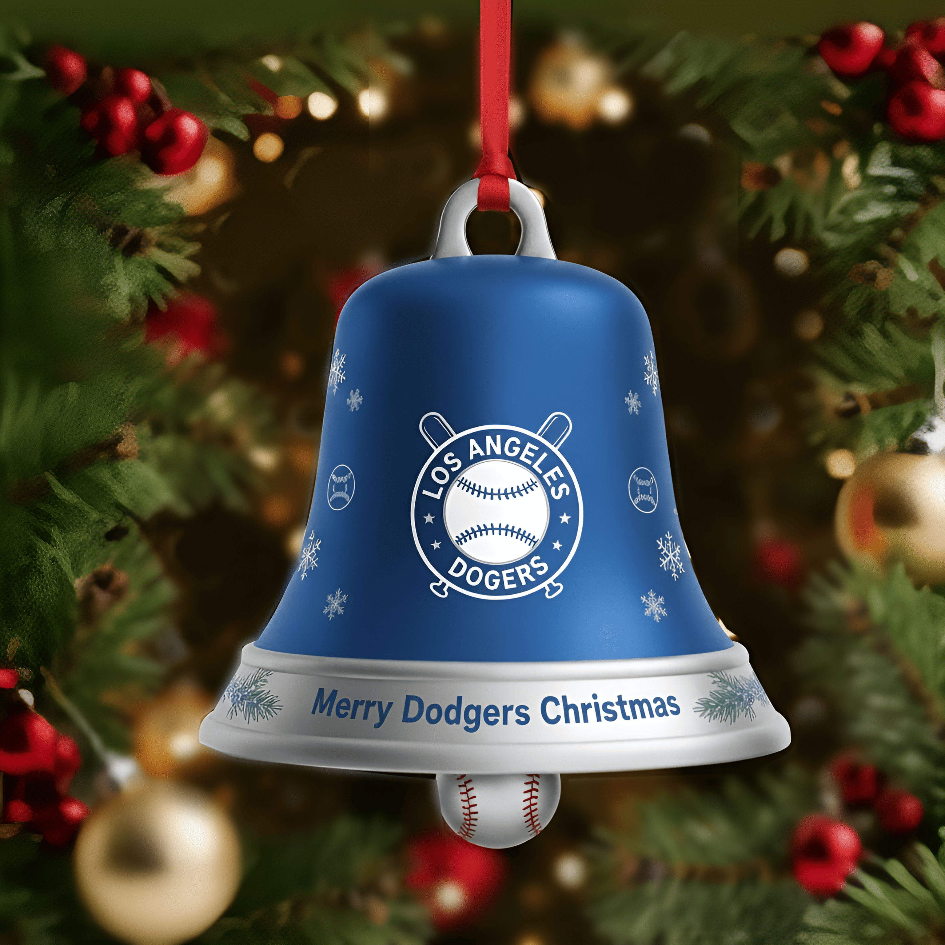 Los Angeles Dodgers Christmas Bell Ornament