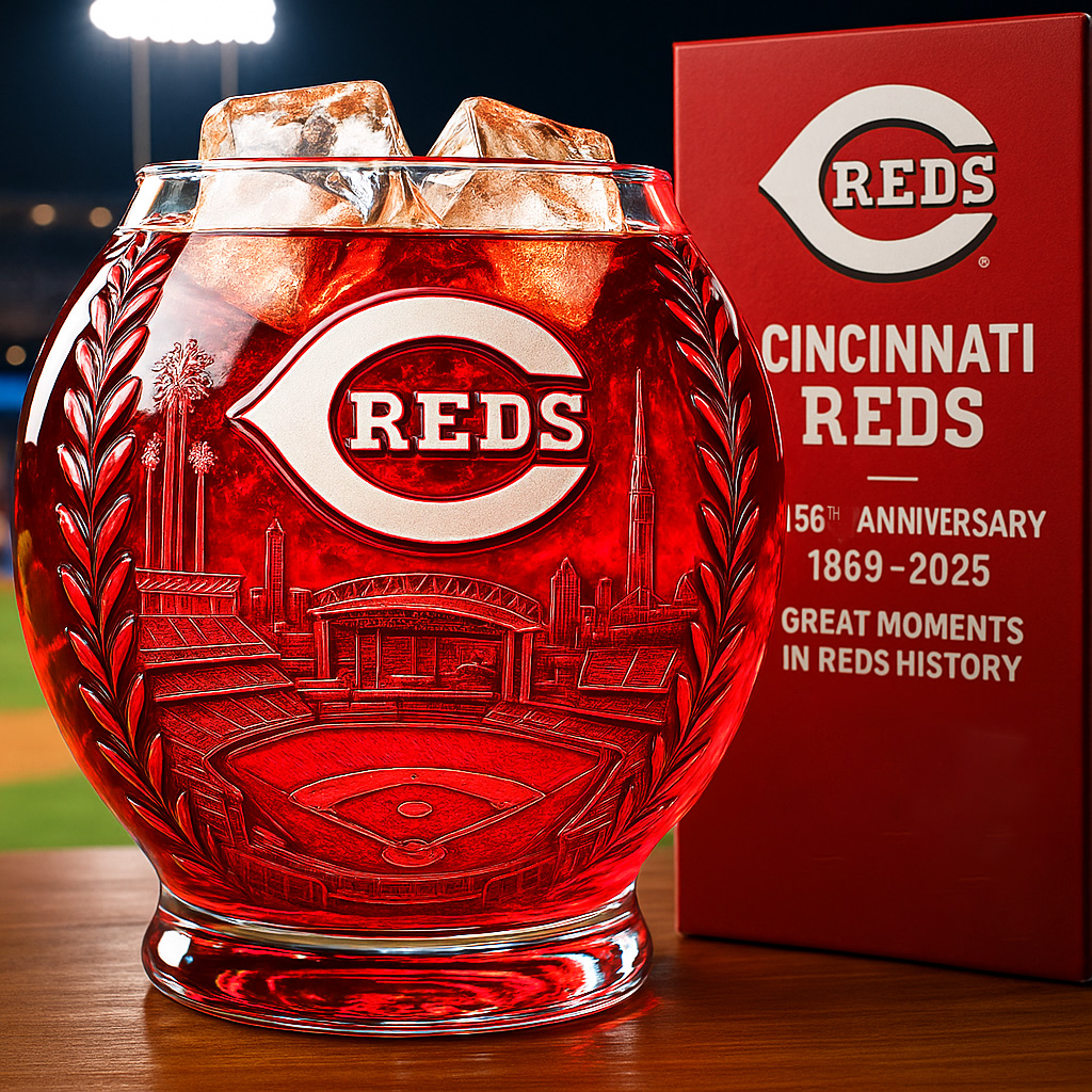 Cincinnati Reds 156th Anniversary Whiskey Glass