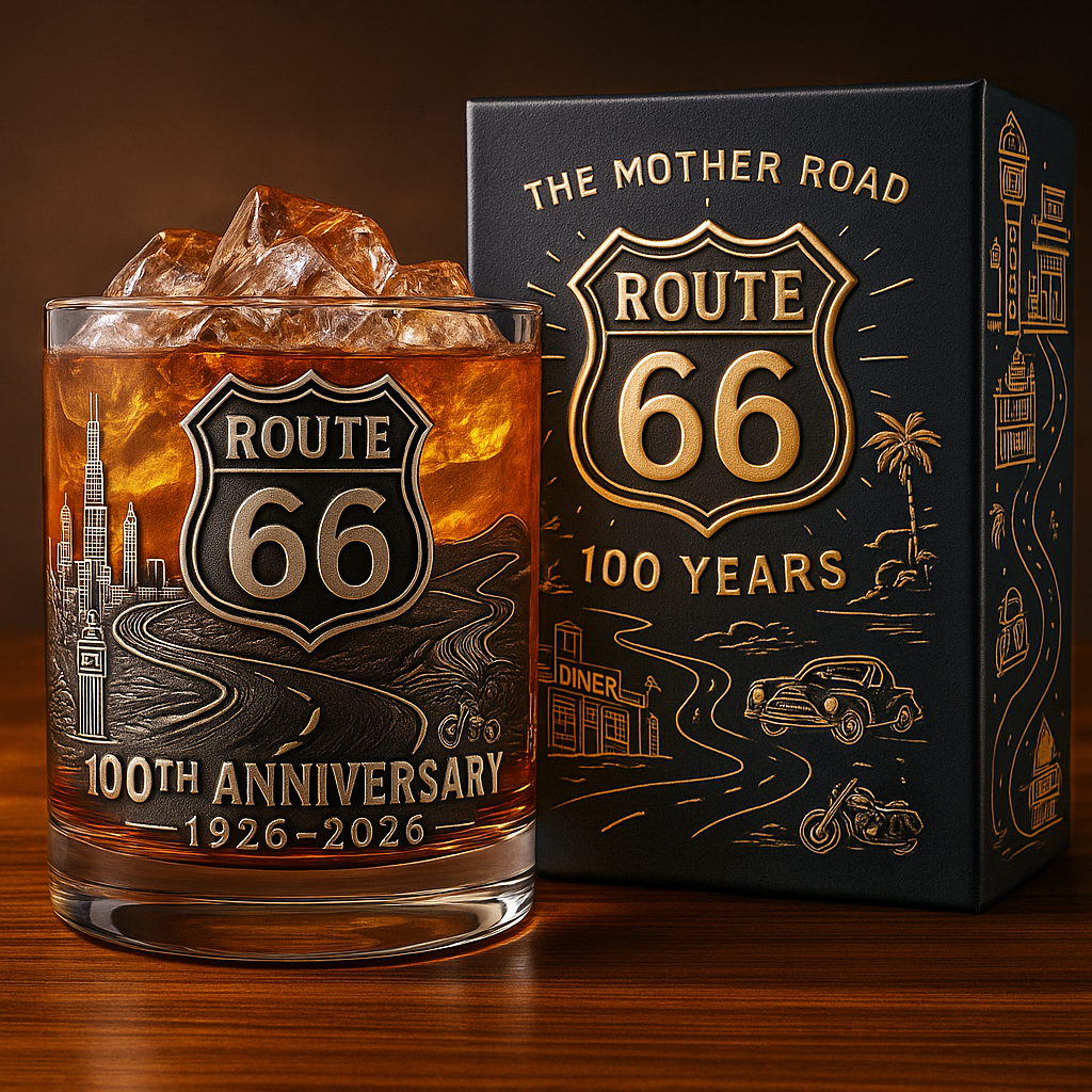 Route 66 100th Anniversary Whiskey Glass