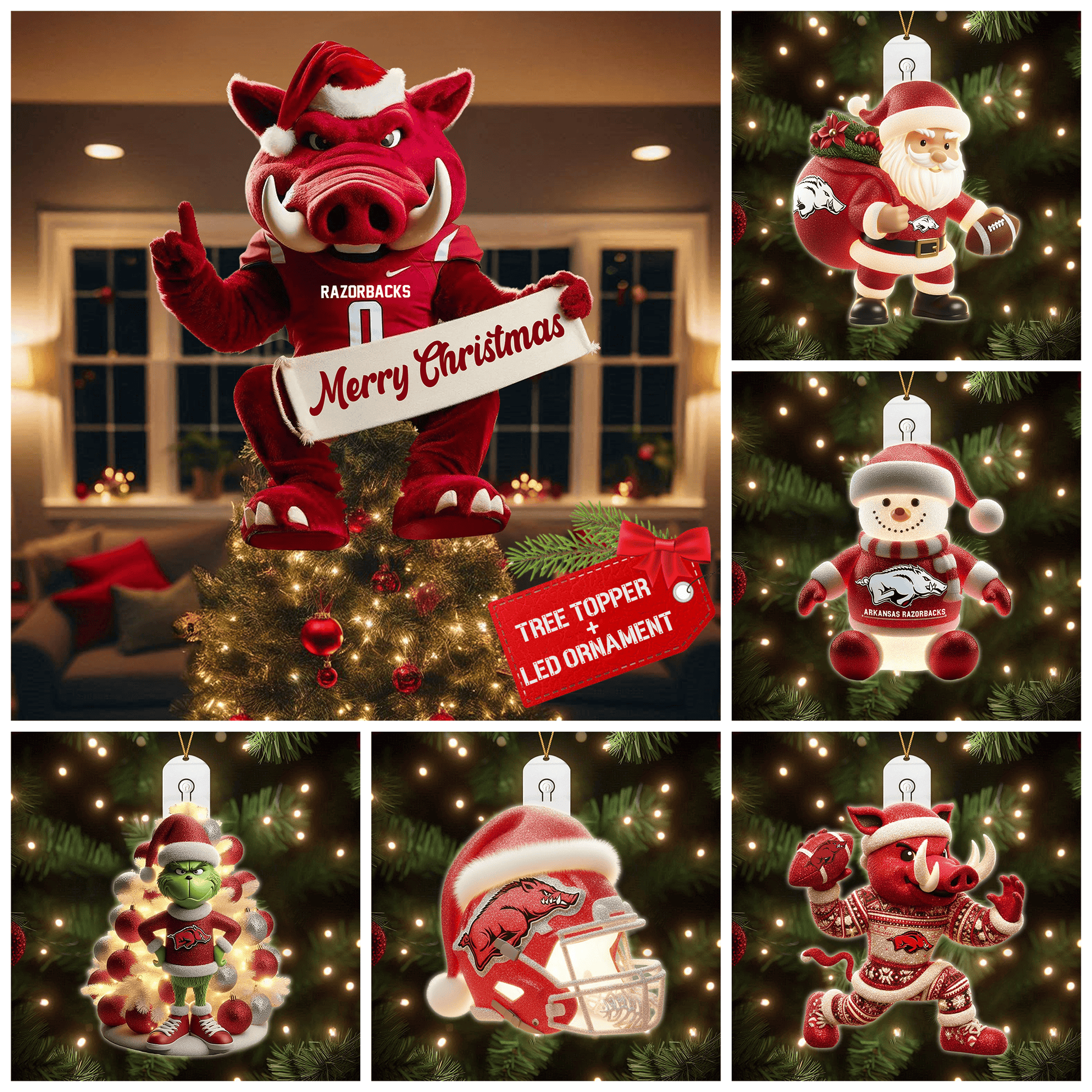 AKR 2025 Acrylic Christmas Tree Topper & Ornament Bundle - Exclusive Festive Fan Collectible Gift Set