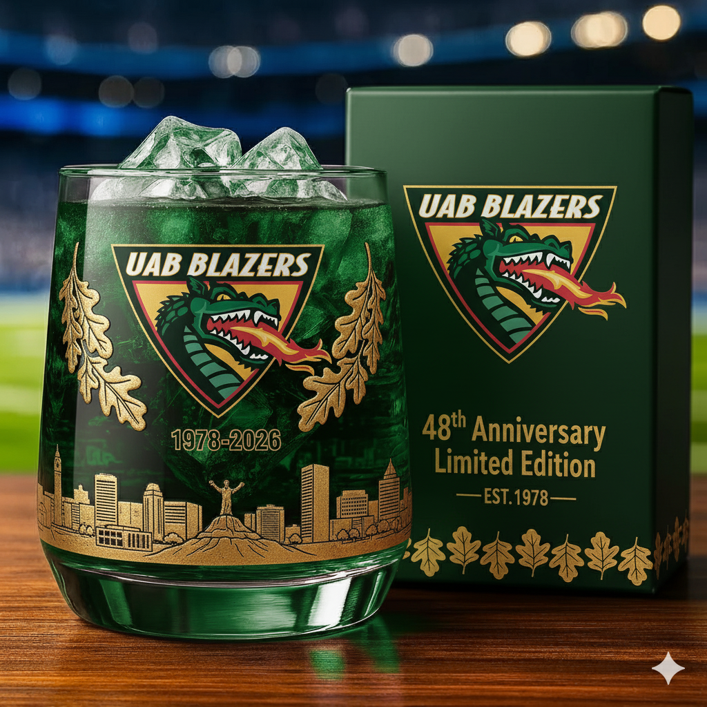 UAB Blazers 48th Anniversary Limited-Edition Whiskey Glass