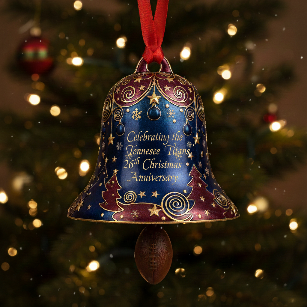 Tennessee Titans 26th Anniversary Christmas Bell Ornament
