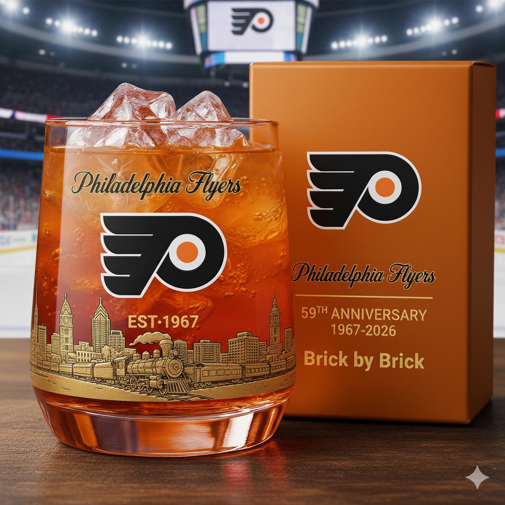 Philadelphia Flyers 59th Anniversary Whiskey Glass