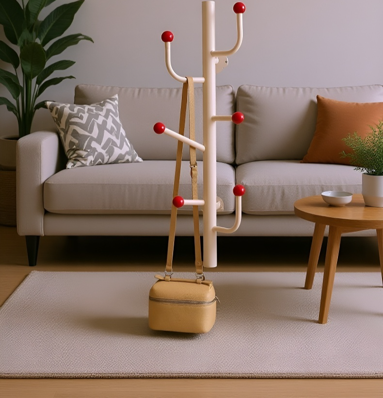 No drill wall mounted storage solution for entryway