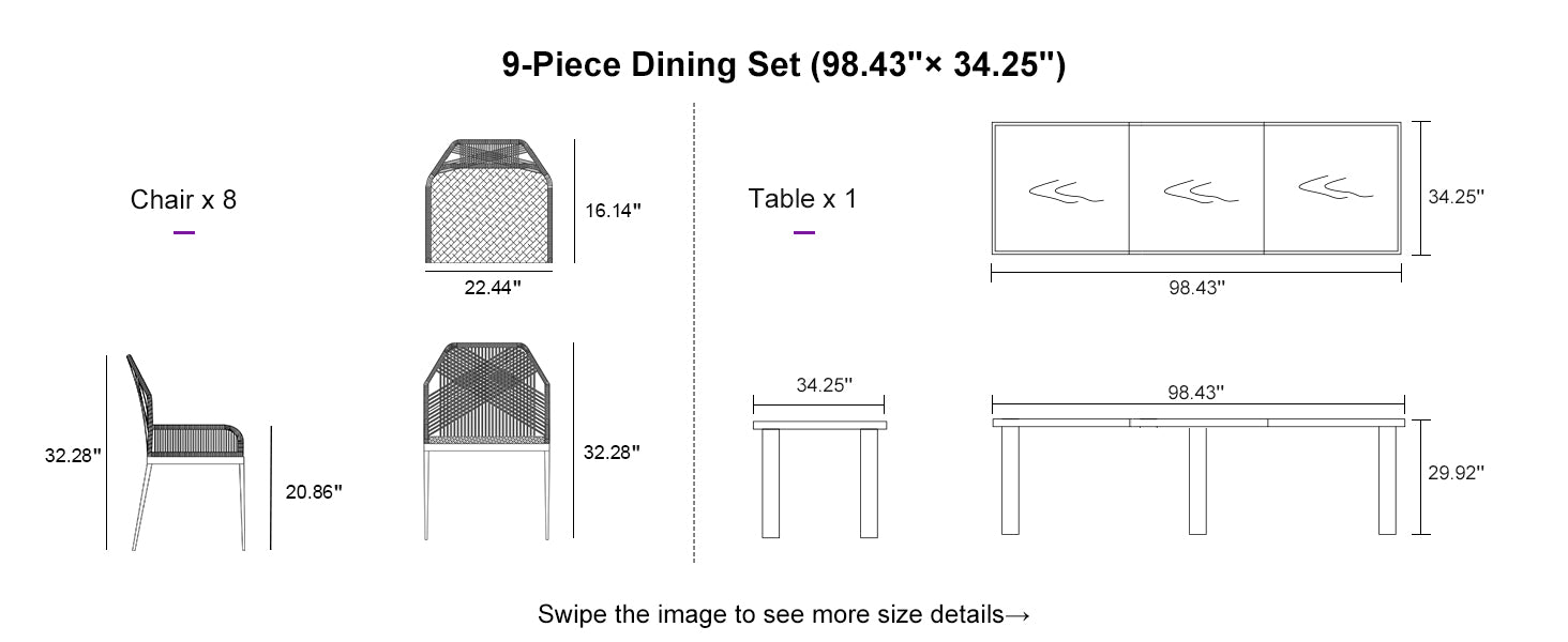 PURPLE LEAF Dining Set