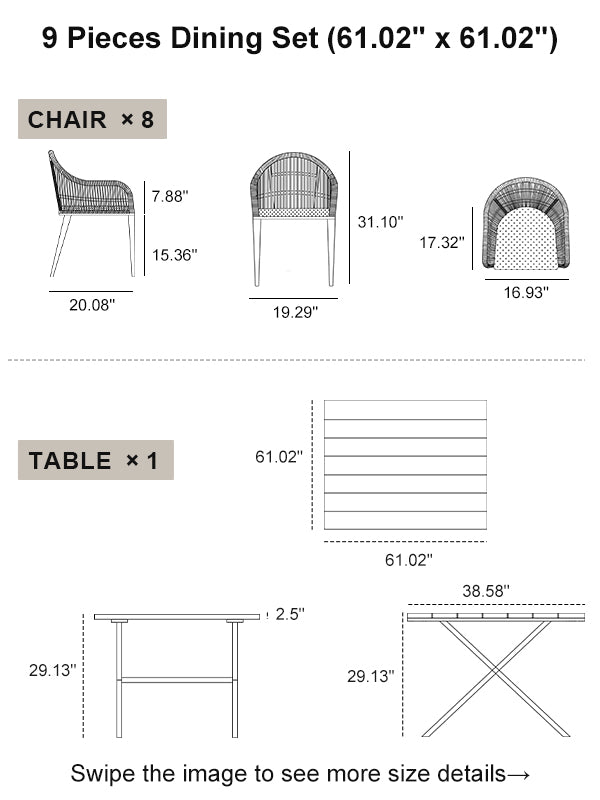 PURPLE LEAF Dining Set