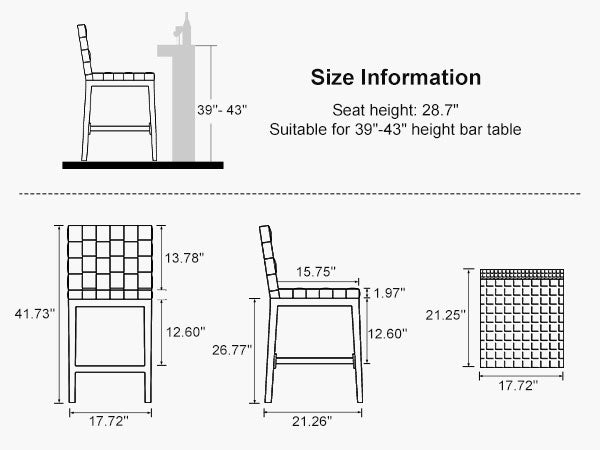 PURPLE LEAF Outdoor Bar Stools