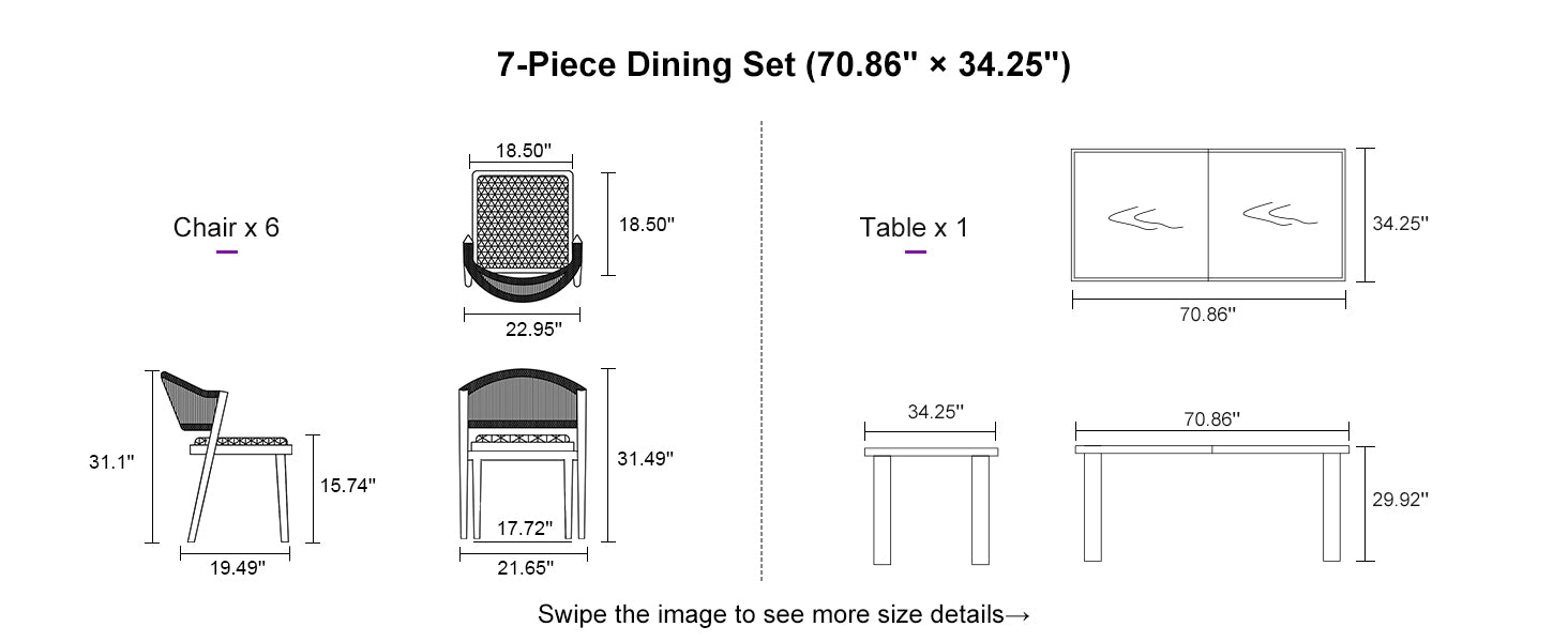 PURPLE LEAF Dining Set