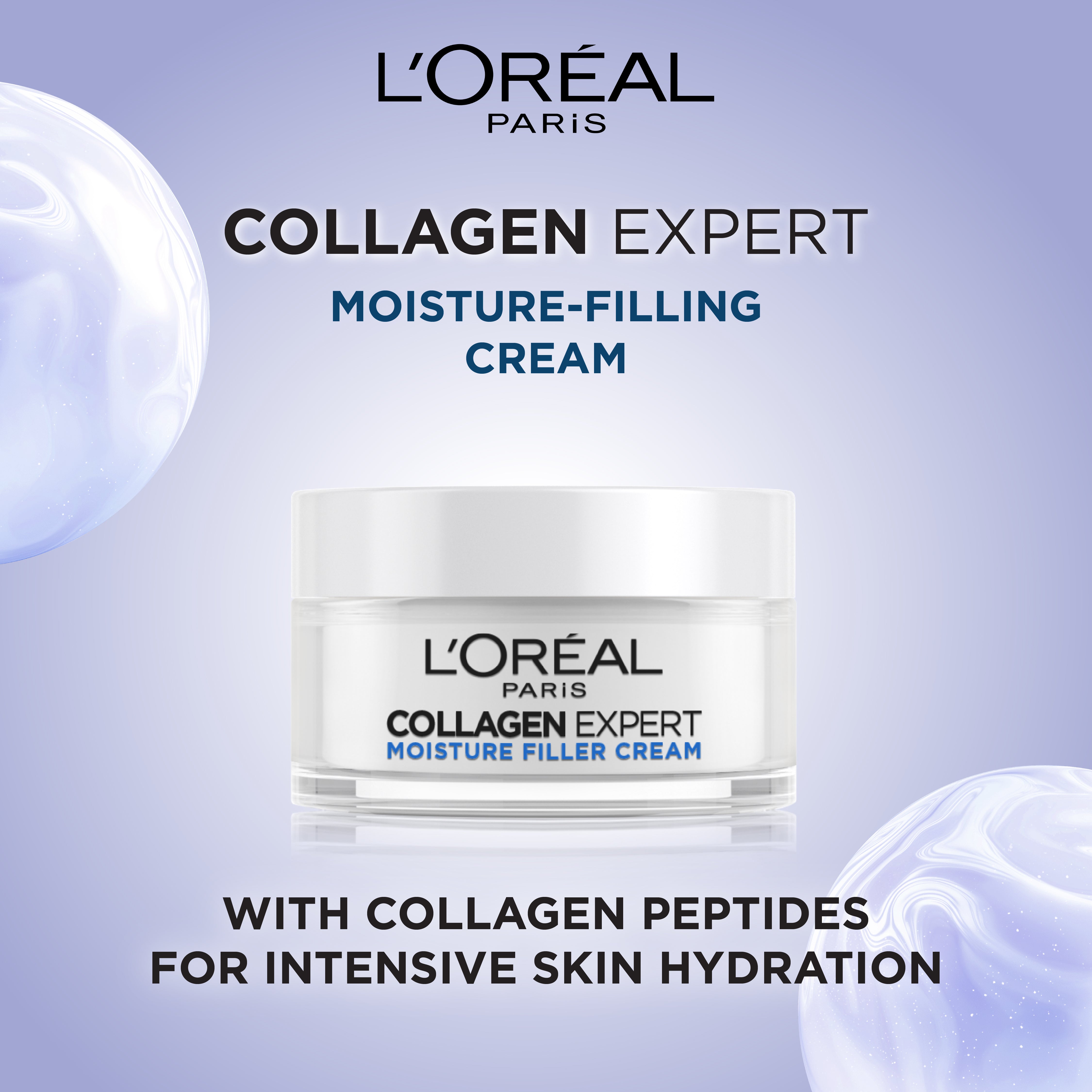 L'Orthtéal Paris Collagen Expert Moisture-Filling Cream, With Glycerin & Collagen Peptide Fractions