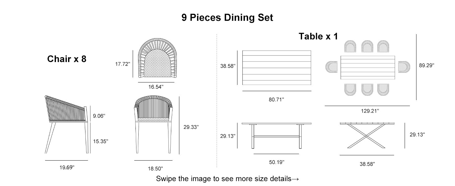PURPLE LEAF Dining Set