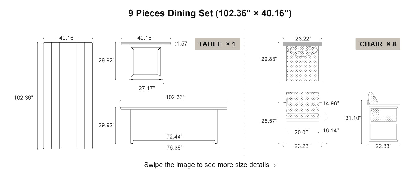 PURPLE LEAF Dining Set